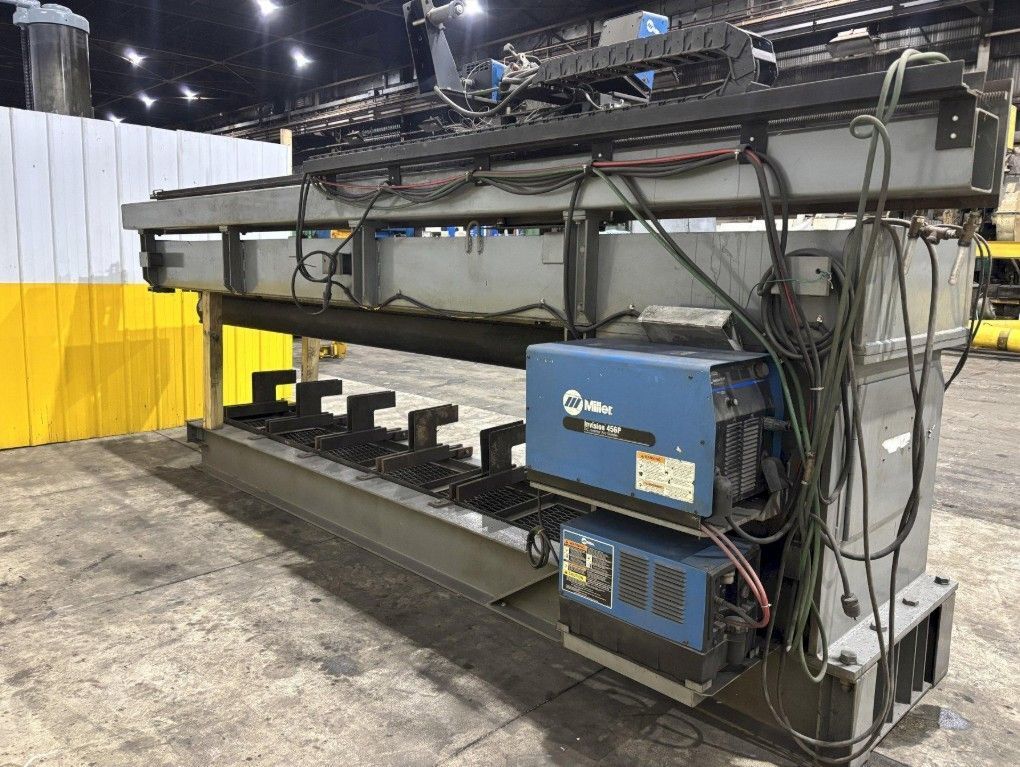 144" GOURAN /LINDE SEAM WELDER WITH MILLER INVISION #456P POWER USED 9