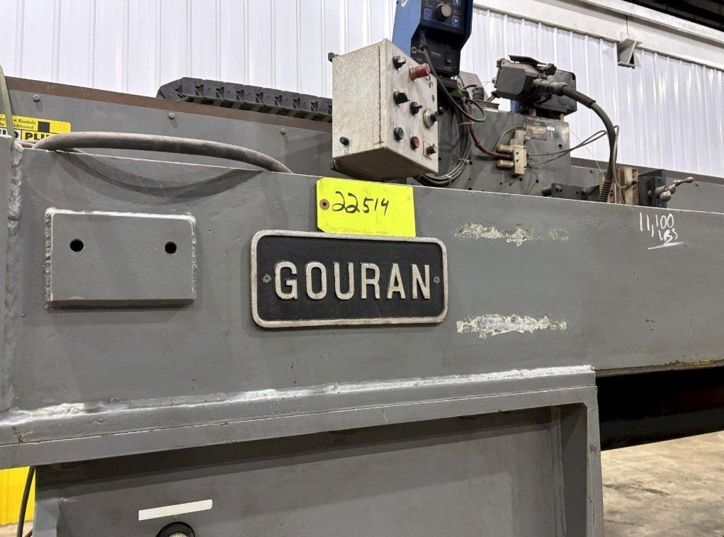 144" GOURAN /LINDE SEAM WELDER WITH MILLER INVISION #456P POWER USED 18