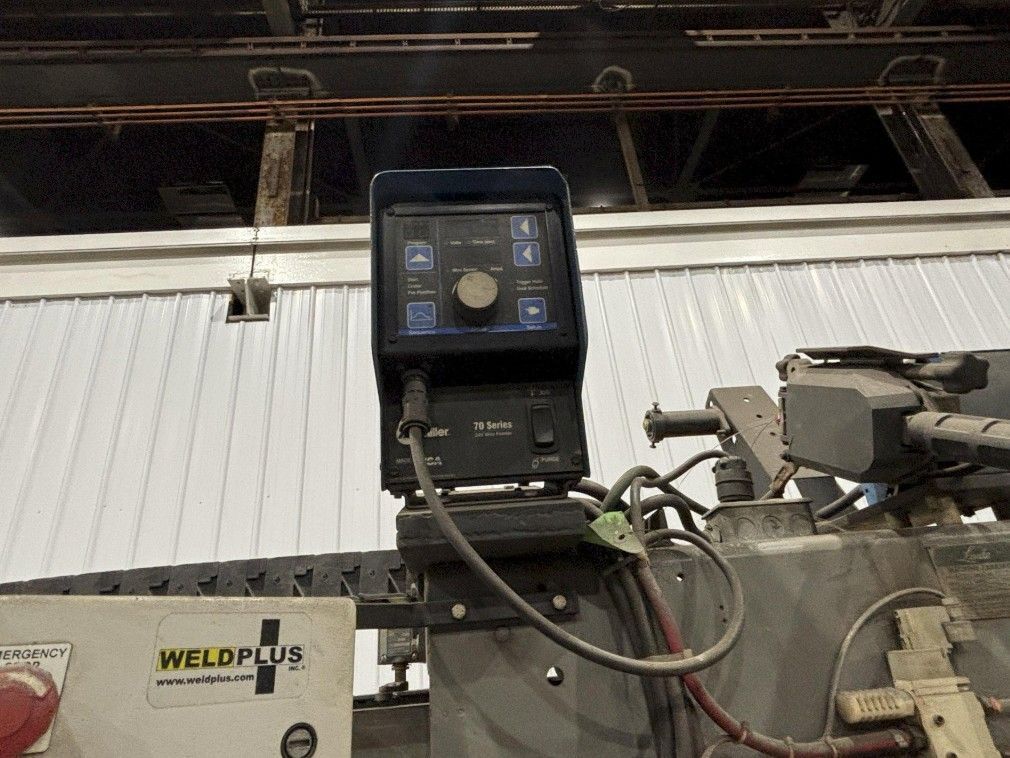 144" GOURAN /LINDE SEAM WELDER WITH MILLER INVISION #456P POWER USED 20