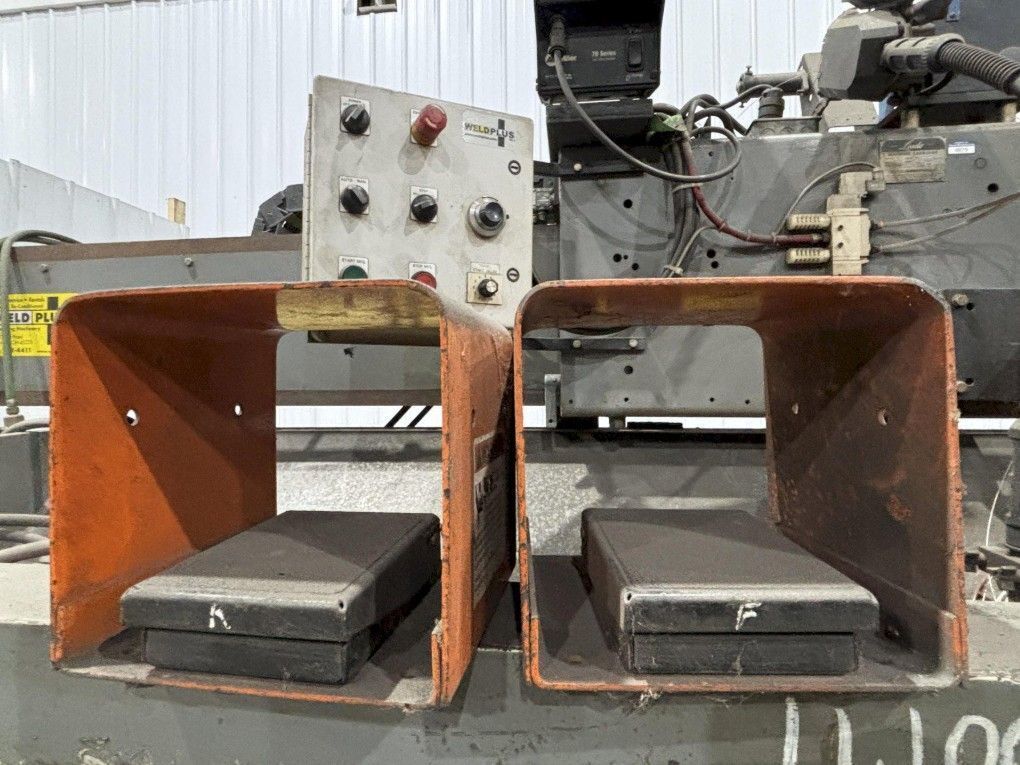 144" GOURAN /LINDE SEAM WELDER WITH MILLER INVISION #456P POWER USED 7