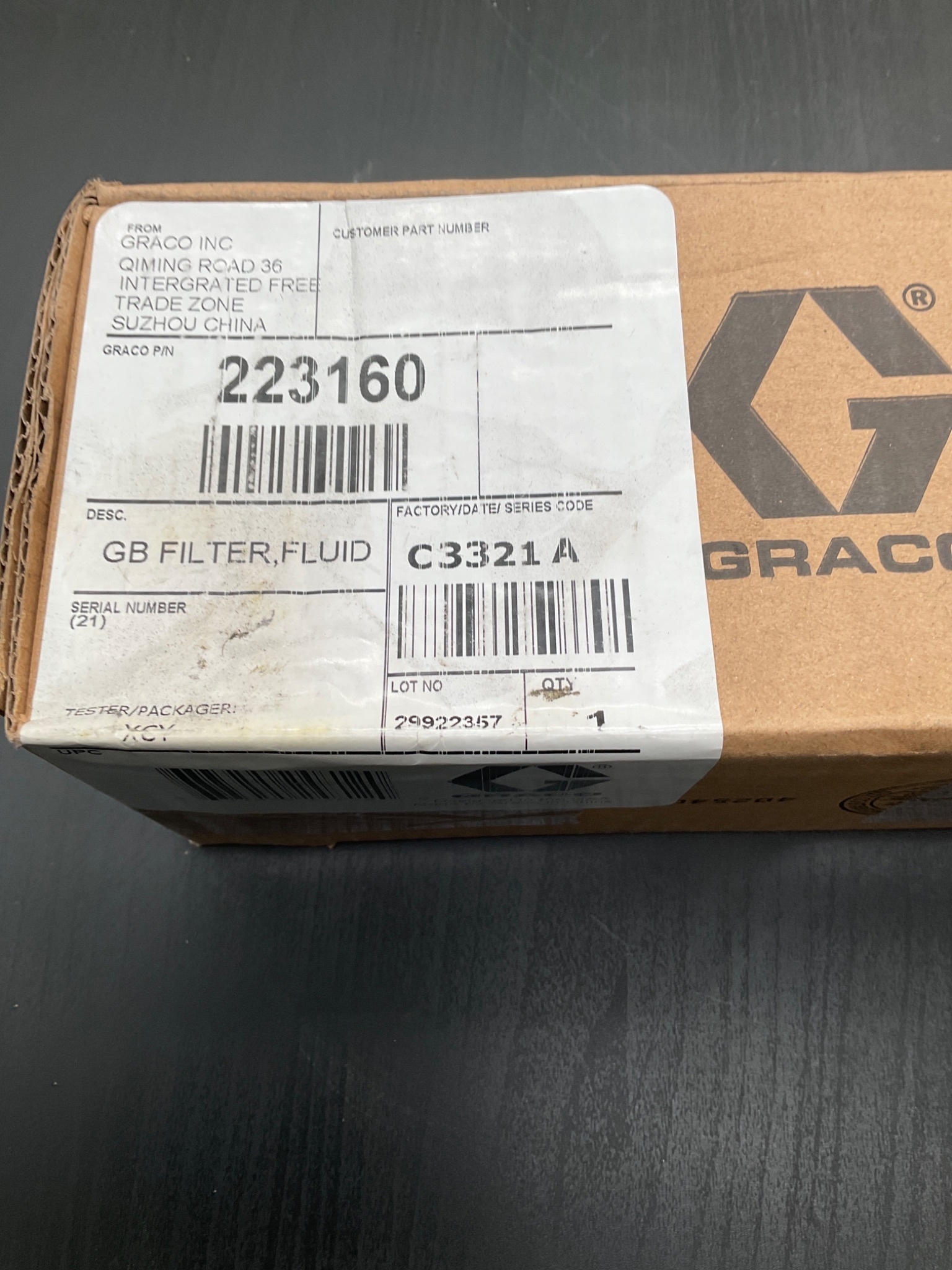 GRACO 223160 GB Fluid Outlet Manifold Filter NEW 2