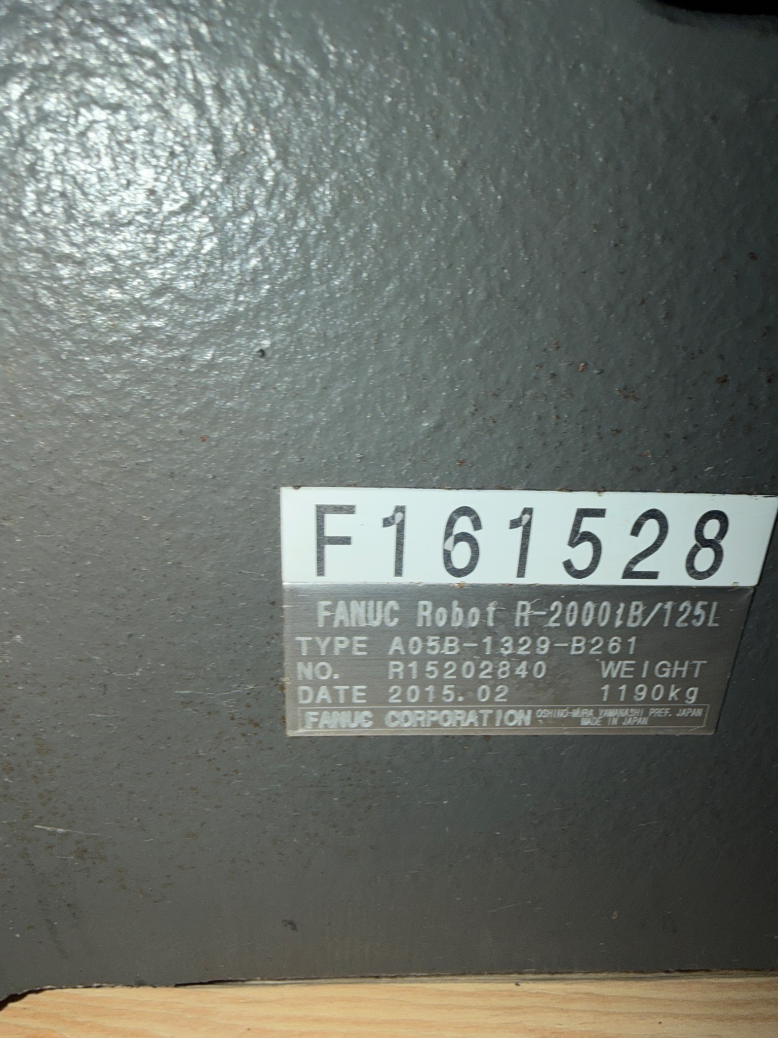 2015 FANUC R‑2000iB/125L Robot w/ R‑30iA Controller; USED 8