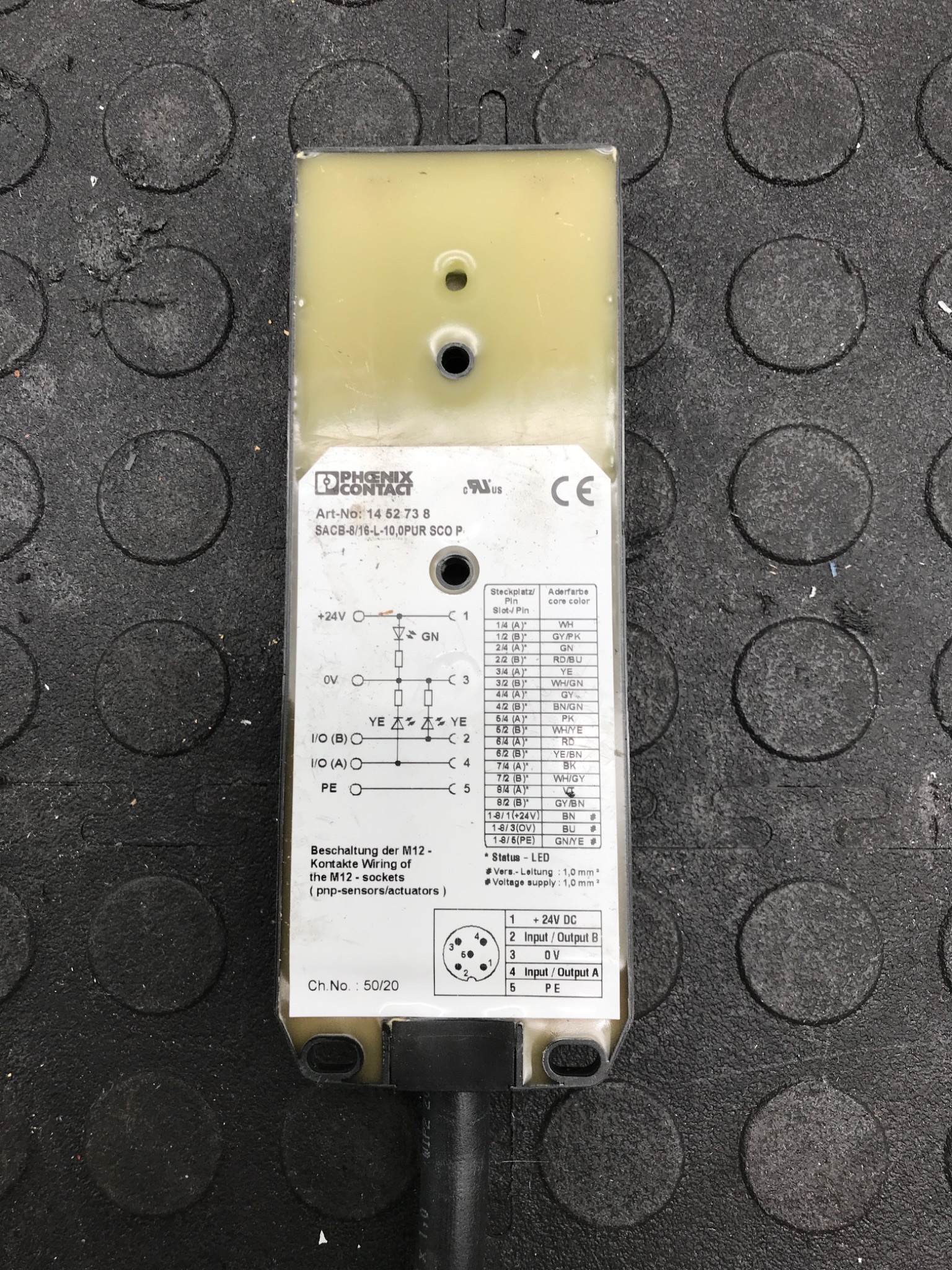 PHOENIX CONTACT SACB‑8/16‑L‑10,0PUR SCO P Distributor Box USED 1