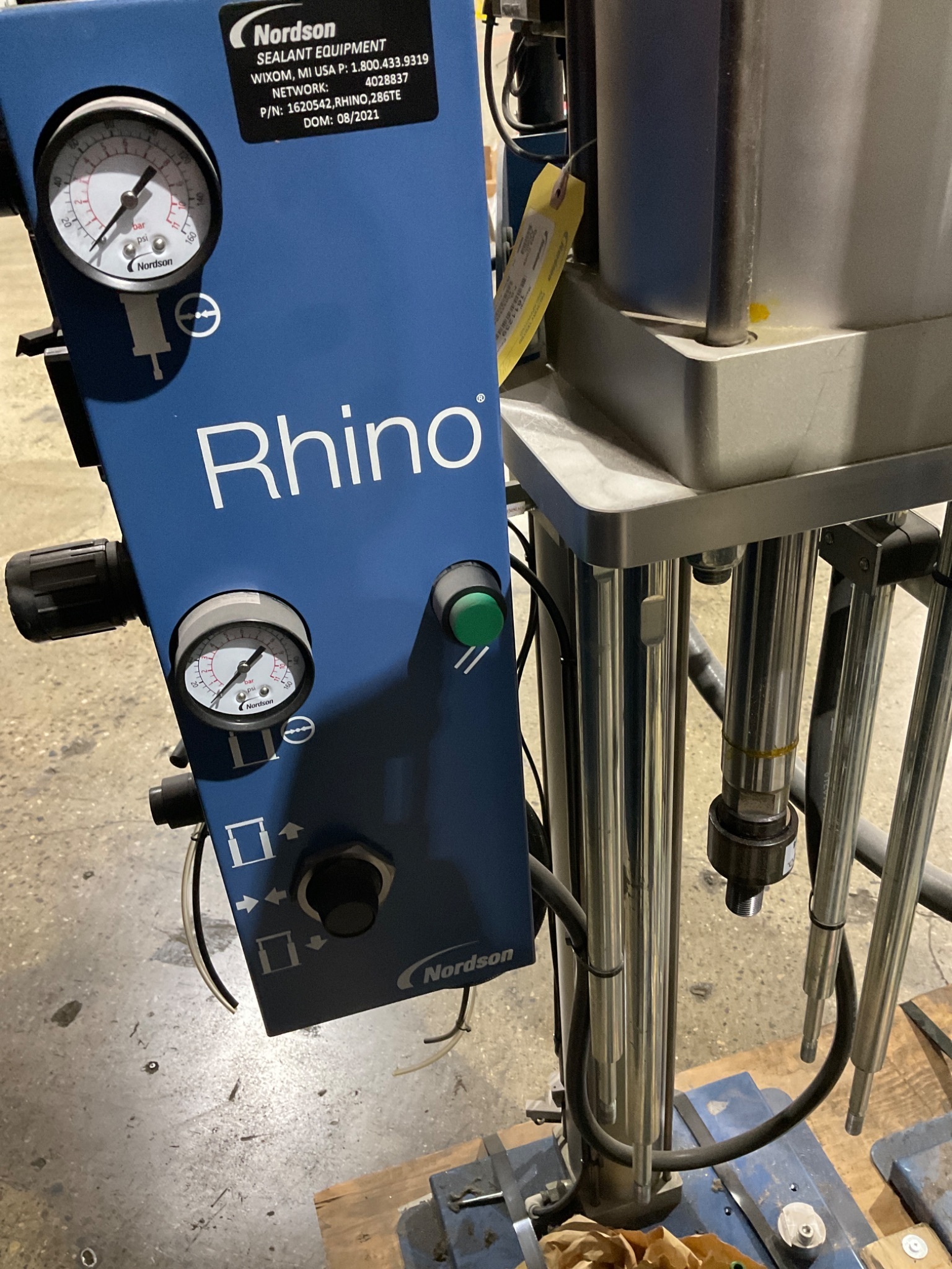 2021 NORDSON RHINO XD2 BULK UNLOADER ADHESIVE AND SEALANT DISPENSER; USED 5