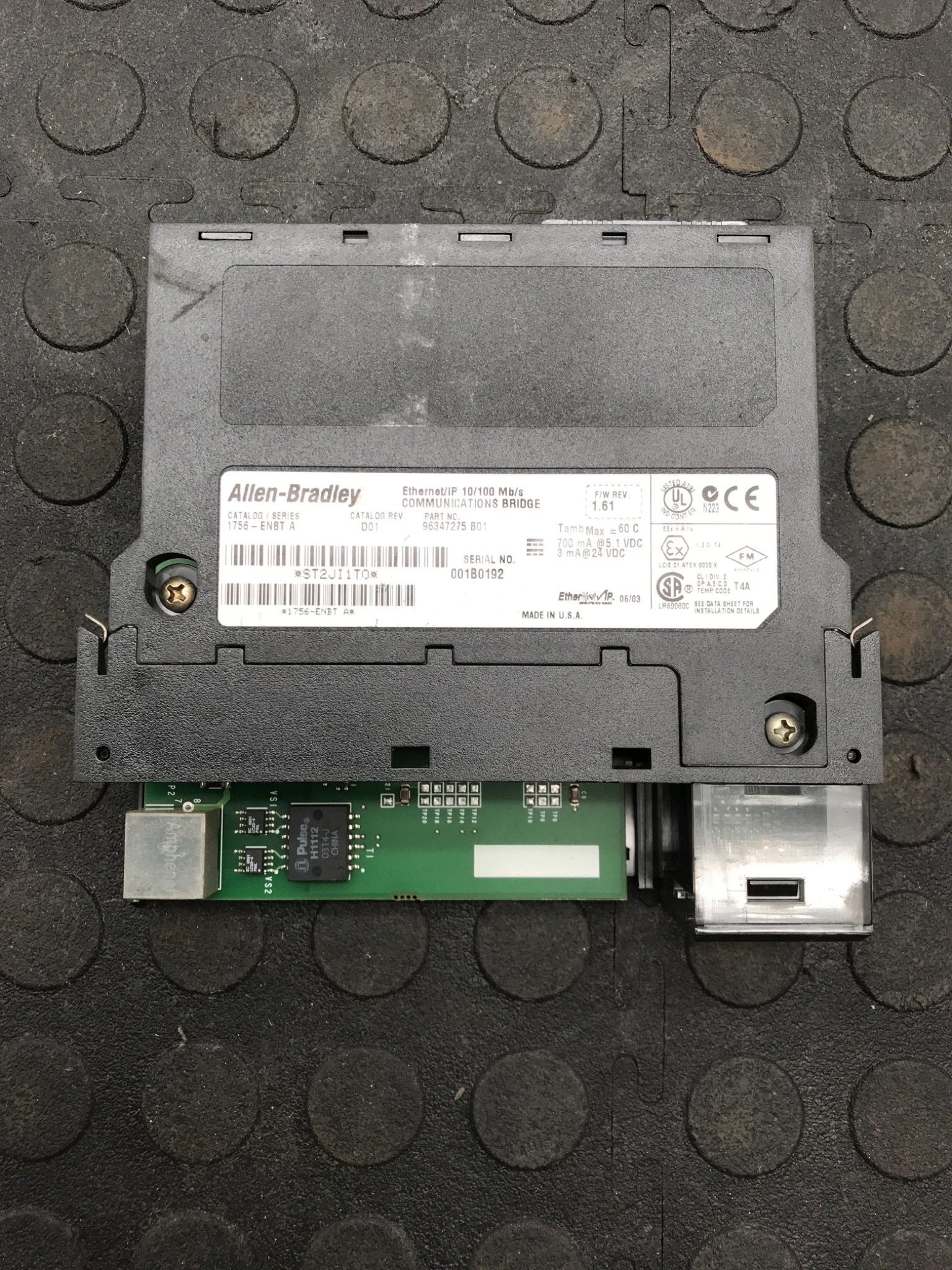 ALLEN BRADLEY 1756‑ENBT Ethernet/IP 10/100 Mb/s Communication Bridge PARTS ONLY 3