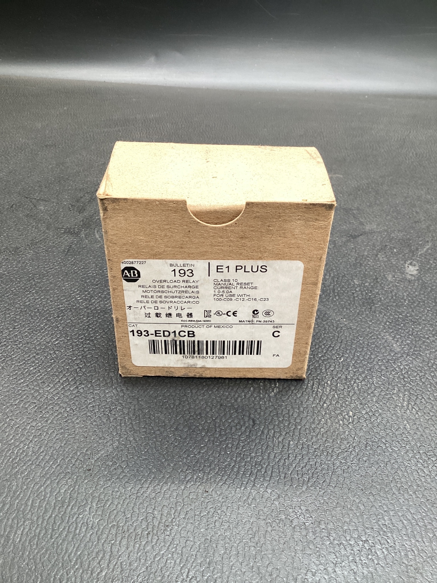 ALLEN BRADLEY 193‑ED1CB E1 Plus Overload Relay NEW 0