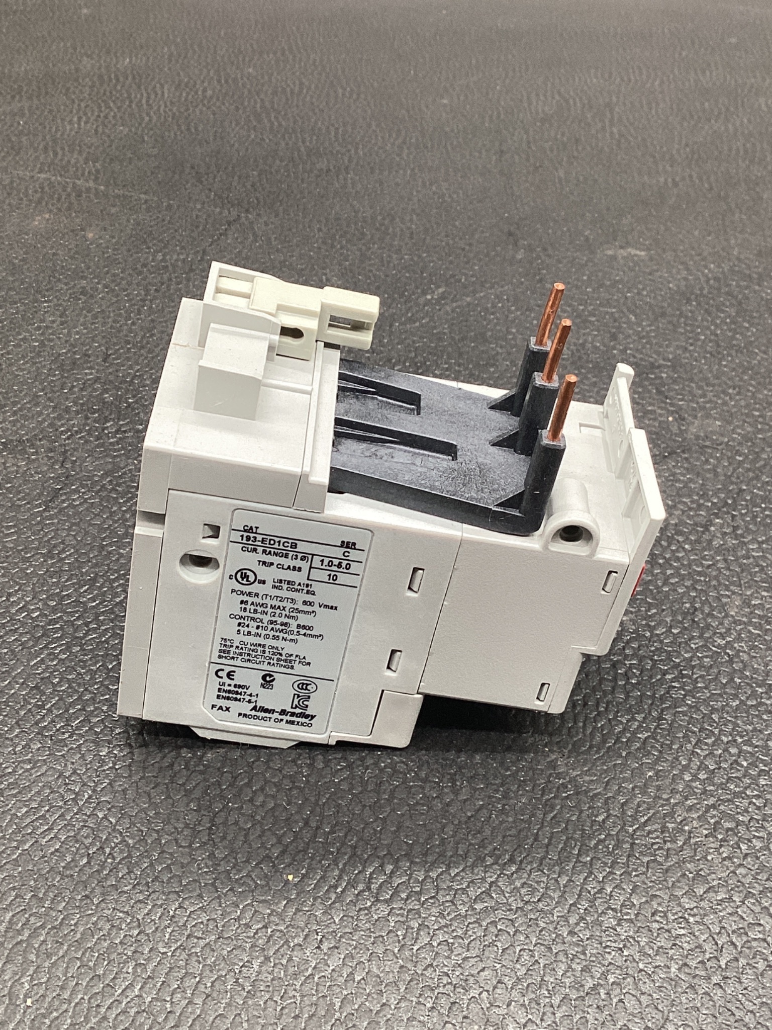 ALLEN BRADLEY 193‑ED1CB E1 Plus Overload Relay NEW 4