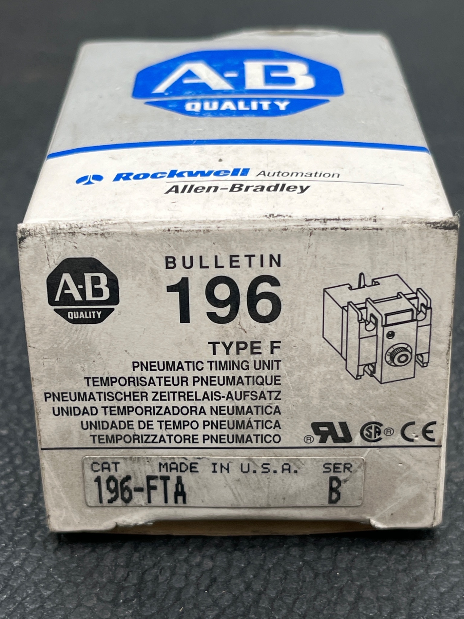 ALLEN BRADLEY 196‑FTA Type F Pneumatic Timing Unit NEW 0