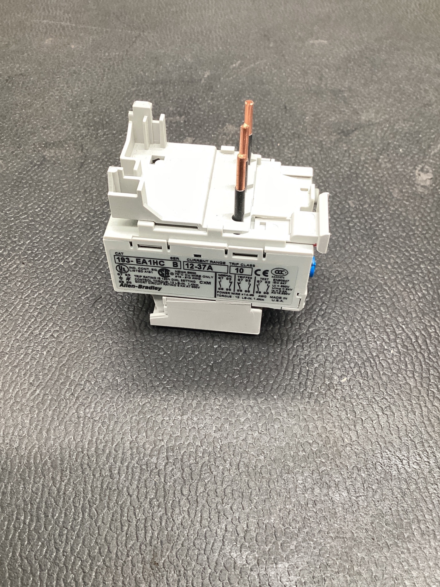 ALLEN BRADLEY 193‑EA1MC Overload Relay 12-37A NEW 1