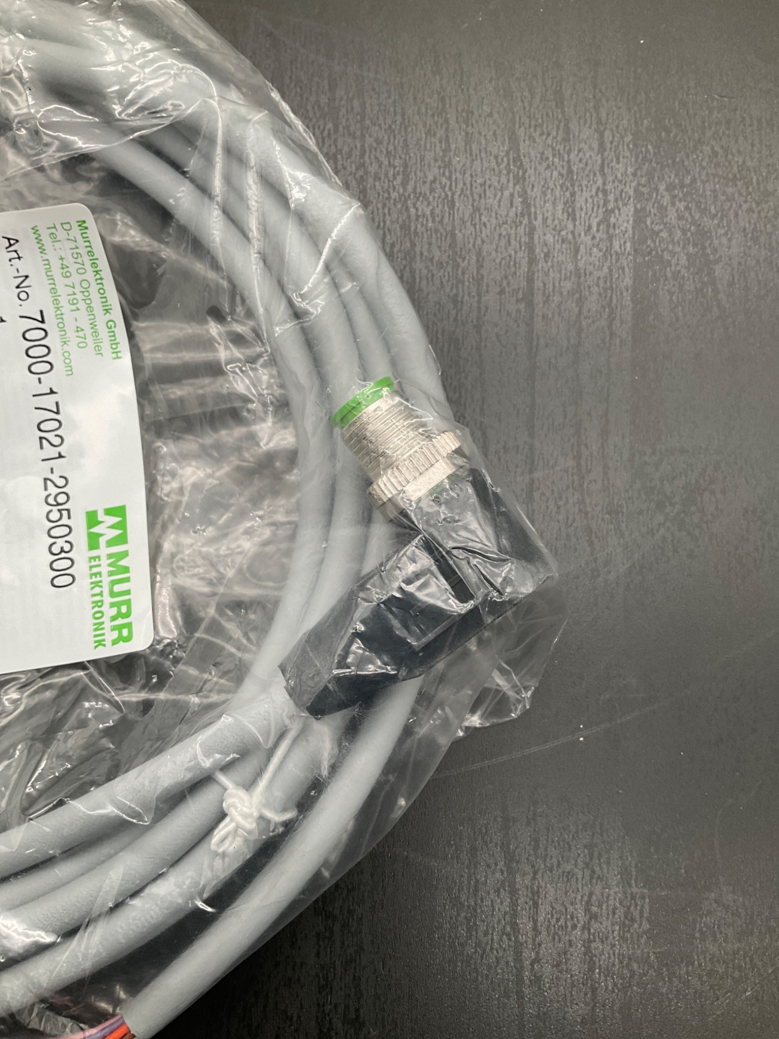 MURR 7000‑17021‑2950300 M12 90° 8‑Pin Sensor/Actuator Cable (3m) NEW 2