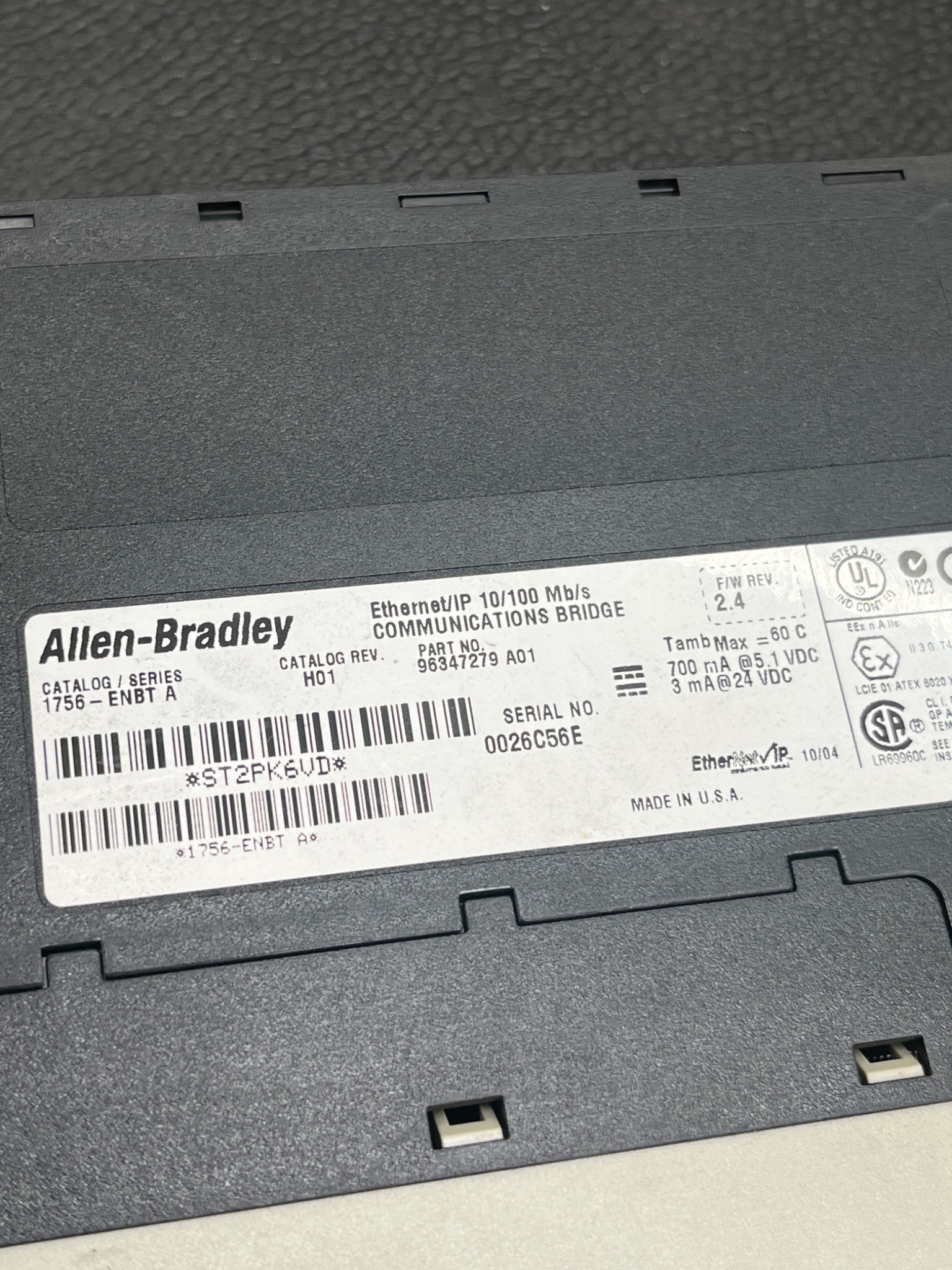 ALLEN BRADLEY 1756-ENBT Ethernet/IP Communications Bridge USED 4