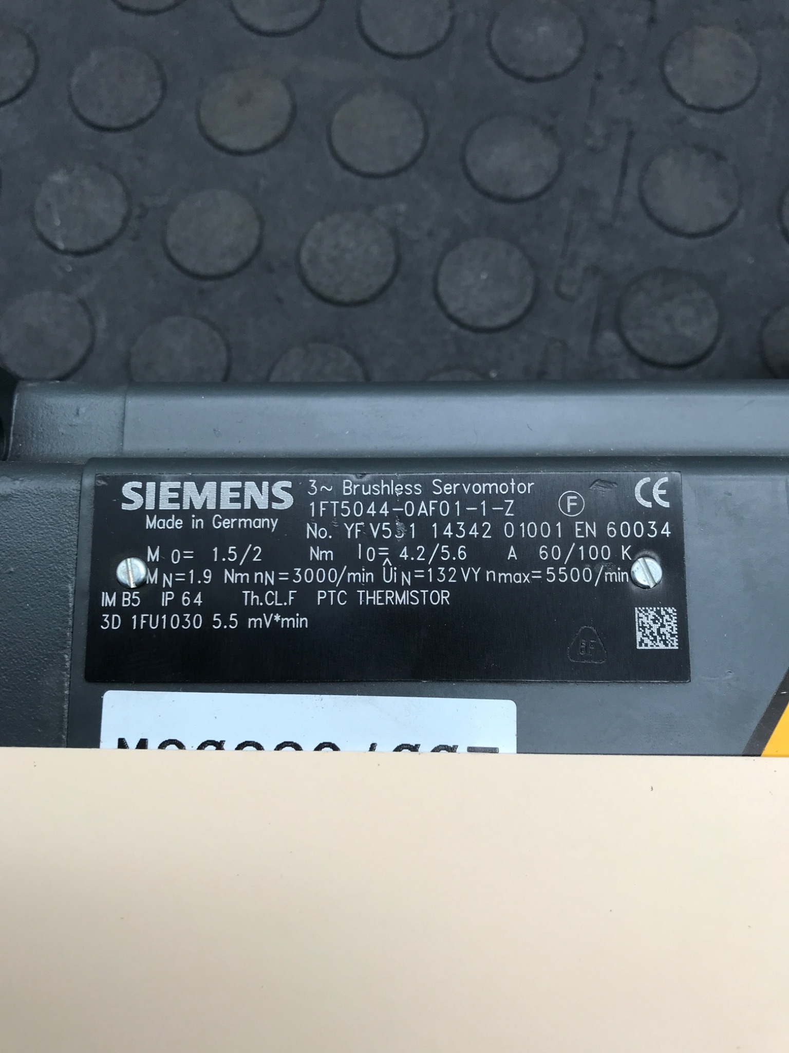 SIEMENS 1FT5044‑0AF01‑1‑Z 3‑Phase Brushless Servomotor USED 1
