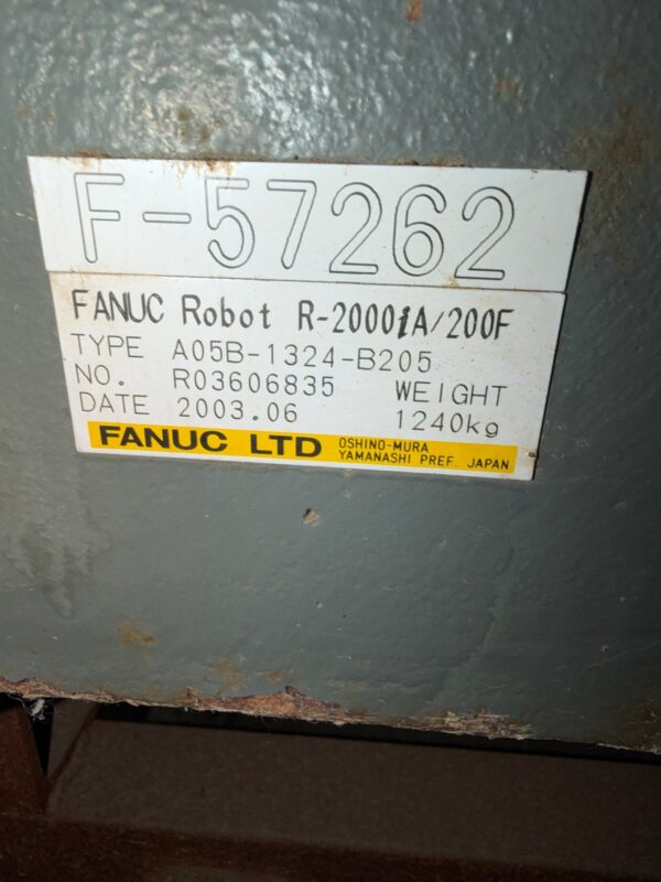 2000ia Used 2003 FANUC R-2000iA/200F + R-30iA Robots IGAM2260299