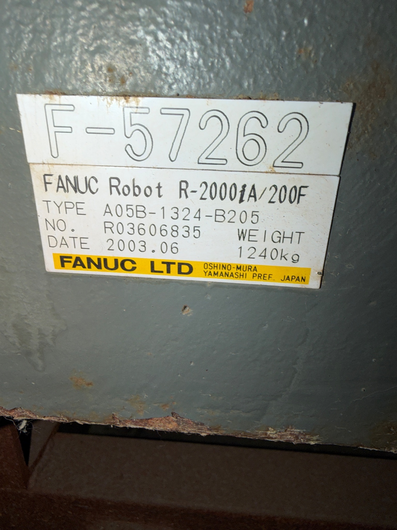 FANUC R‑2000iA/200F Complete w/ R‑30iA Controls USED 5