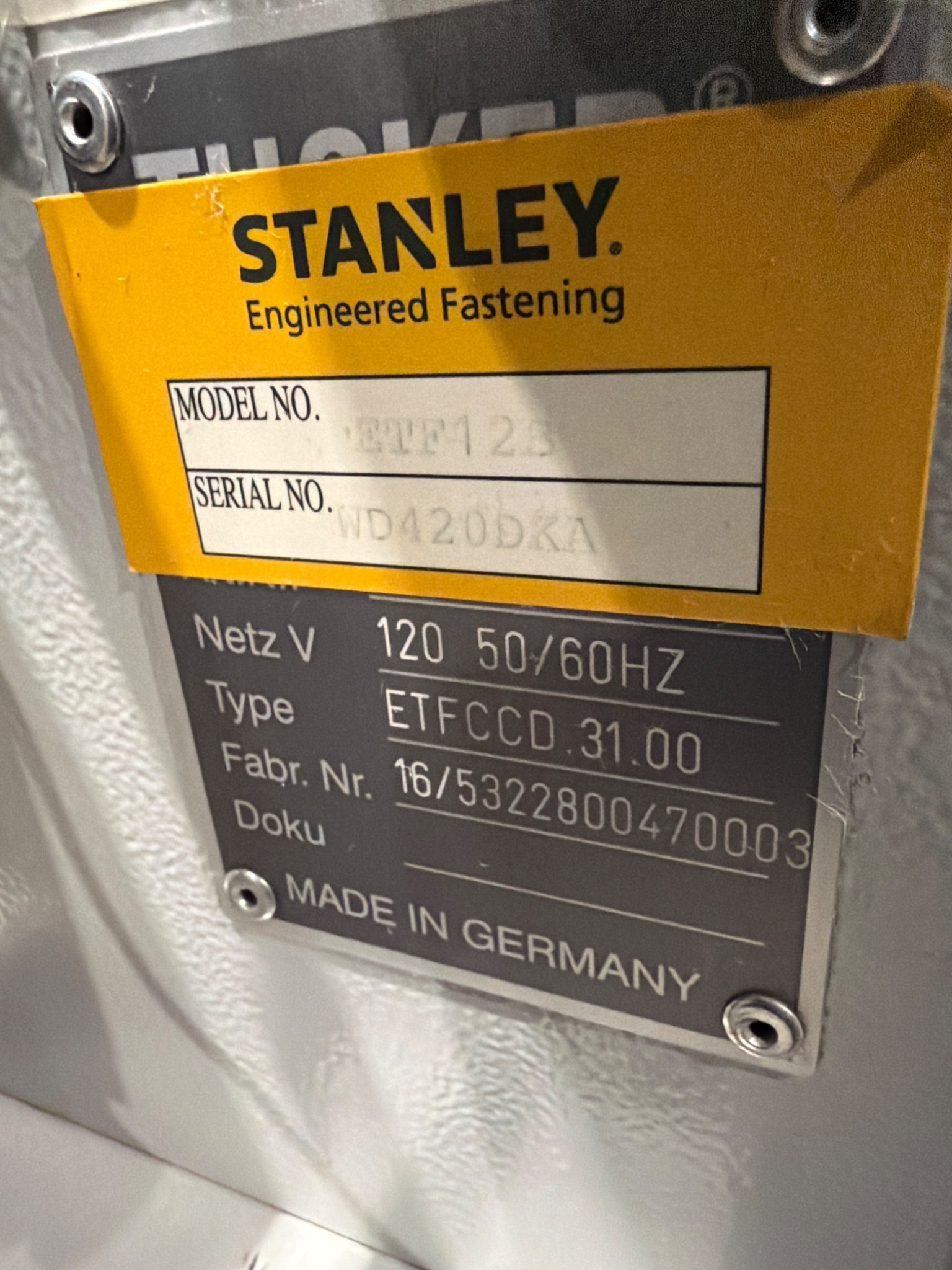 EMHART ETF12B Stud Welder USED 4