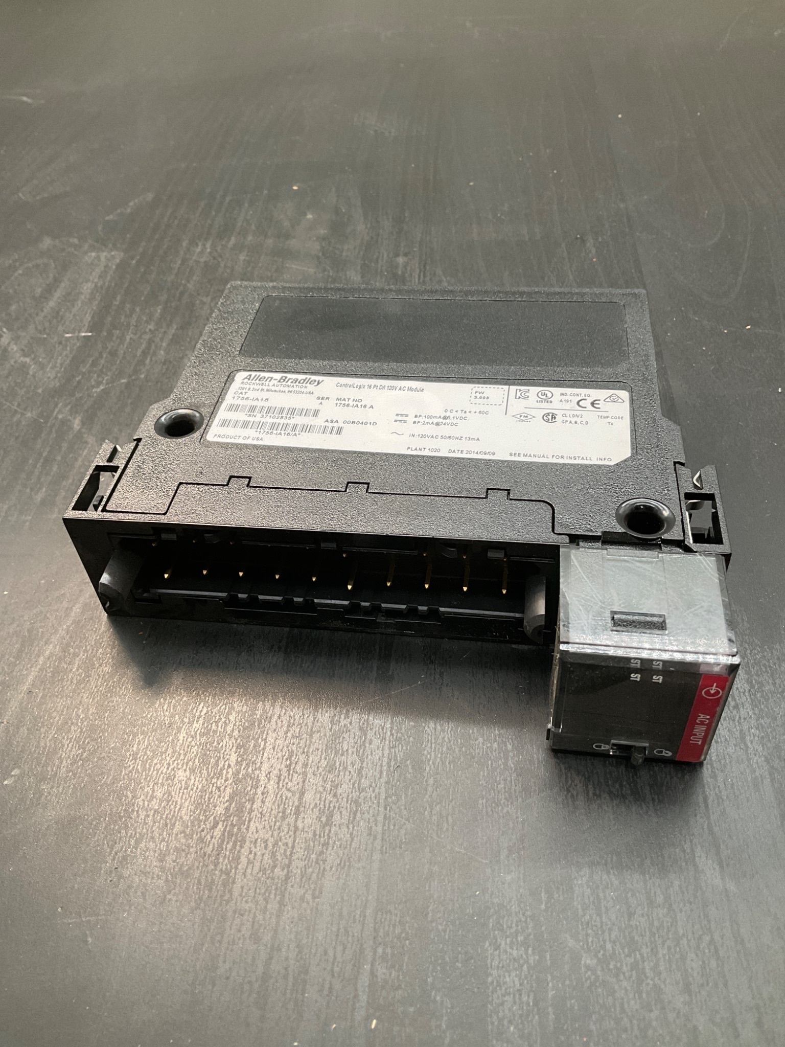 ALLEN BRADLEY 1756‑IA16 ControlLogix 16 Pt Digital Input Module USED 1