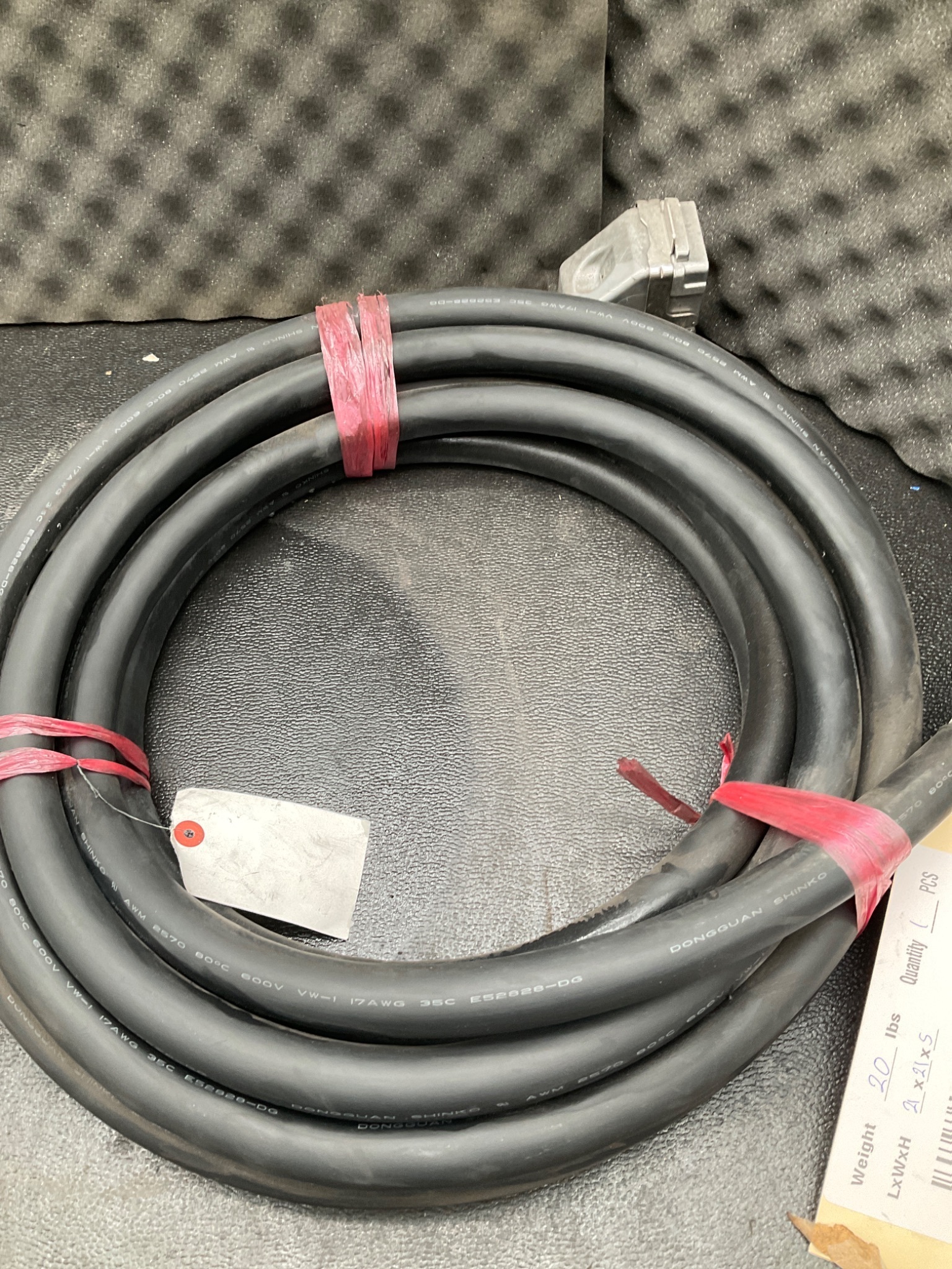 DONGGUAN SHINKO AWM2570 600V VW-1 17AWG; USED 5