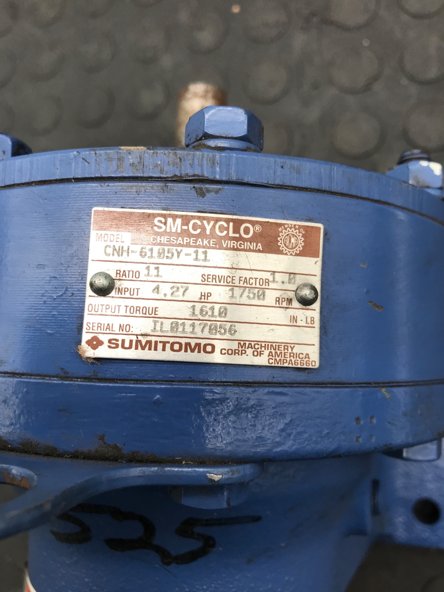 SUMITOMO SM‑CYCLO CNH‑6105Y‑11 Gear Reducer 11:1 USED 1
