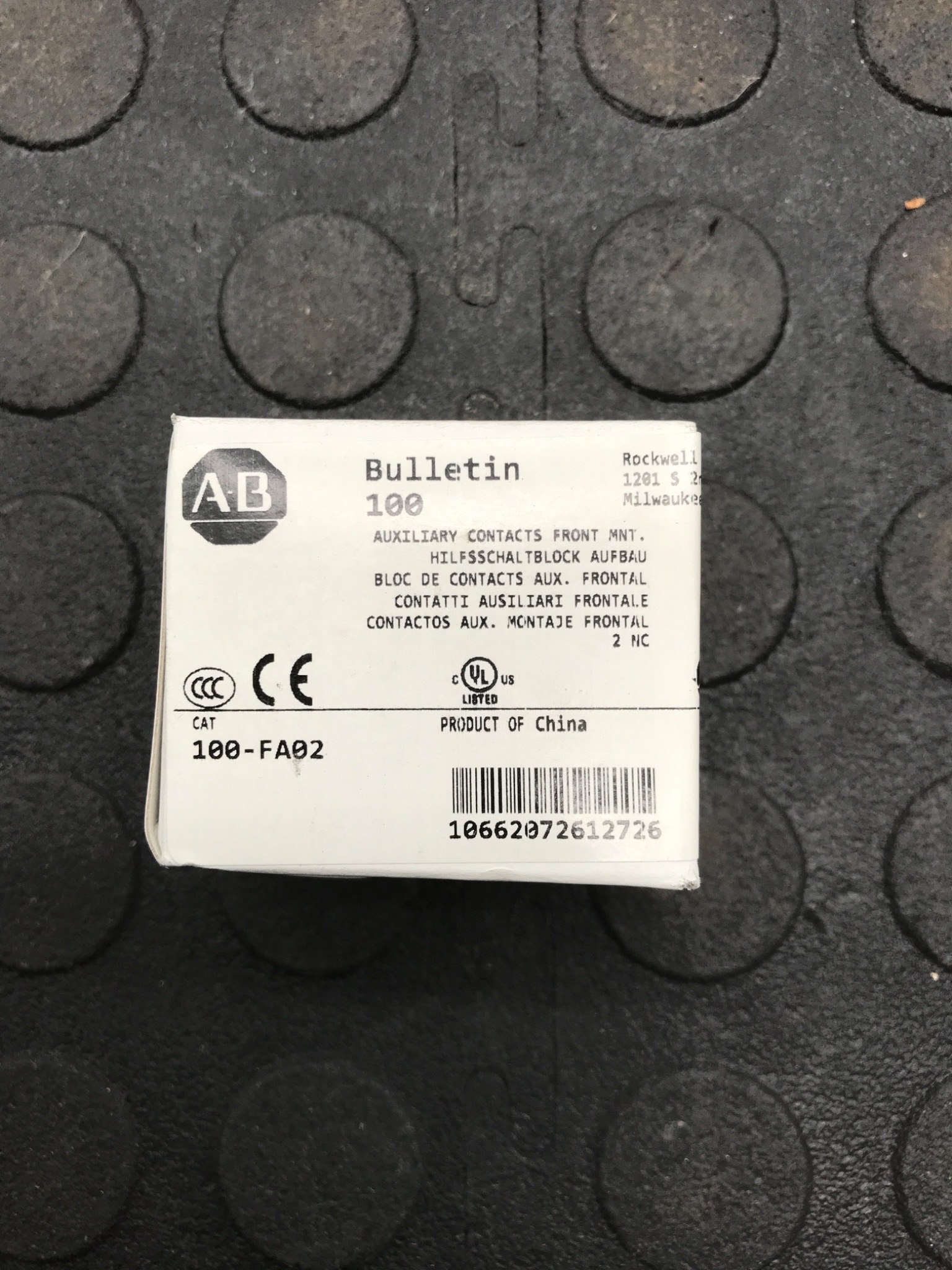 ALLEN BRADLEY 100‑FA02 Auxiliary Contact NEW 0