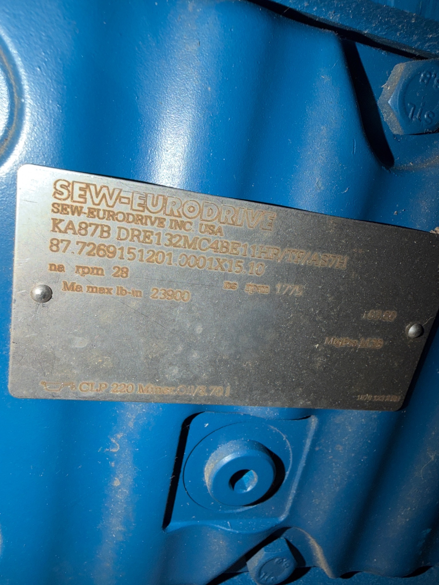 USED SEW‑EURODRIVE KA87B DRE132MC4BE11HR/TF/AS7H Gear Motor 4