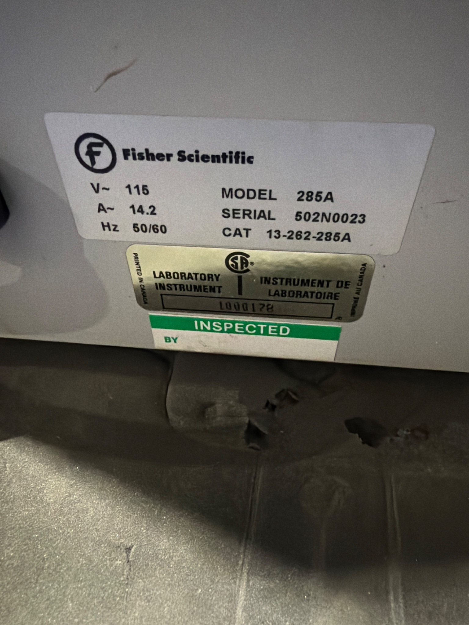 FISHER SCIENTIFIC 285A ISOTEMP VACUUM OVEN USED 5