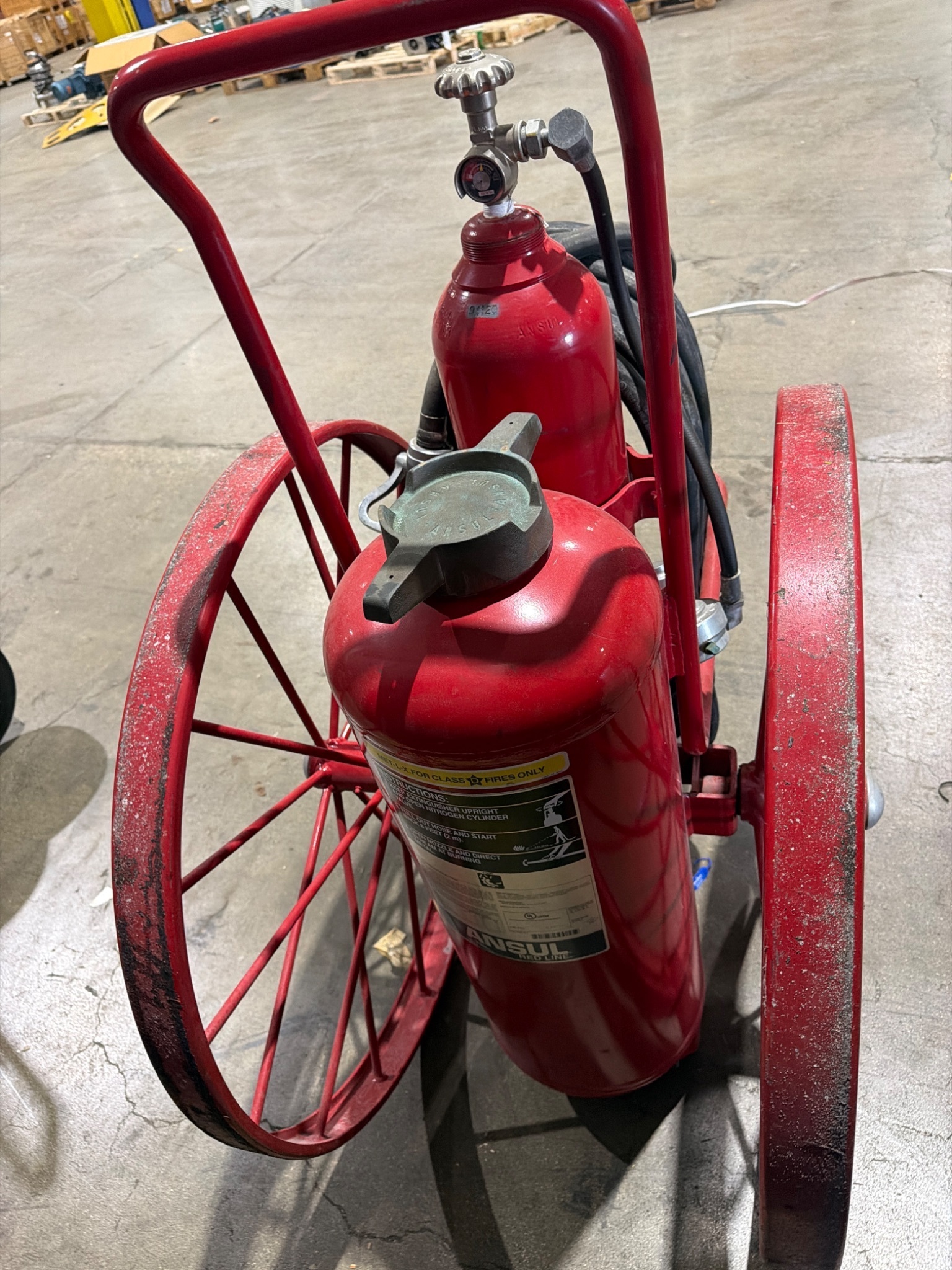 ANSUL RED LINE CR MX 150 C WHEELED FIRE EXTINGUISHER USED 3