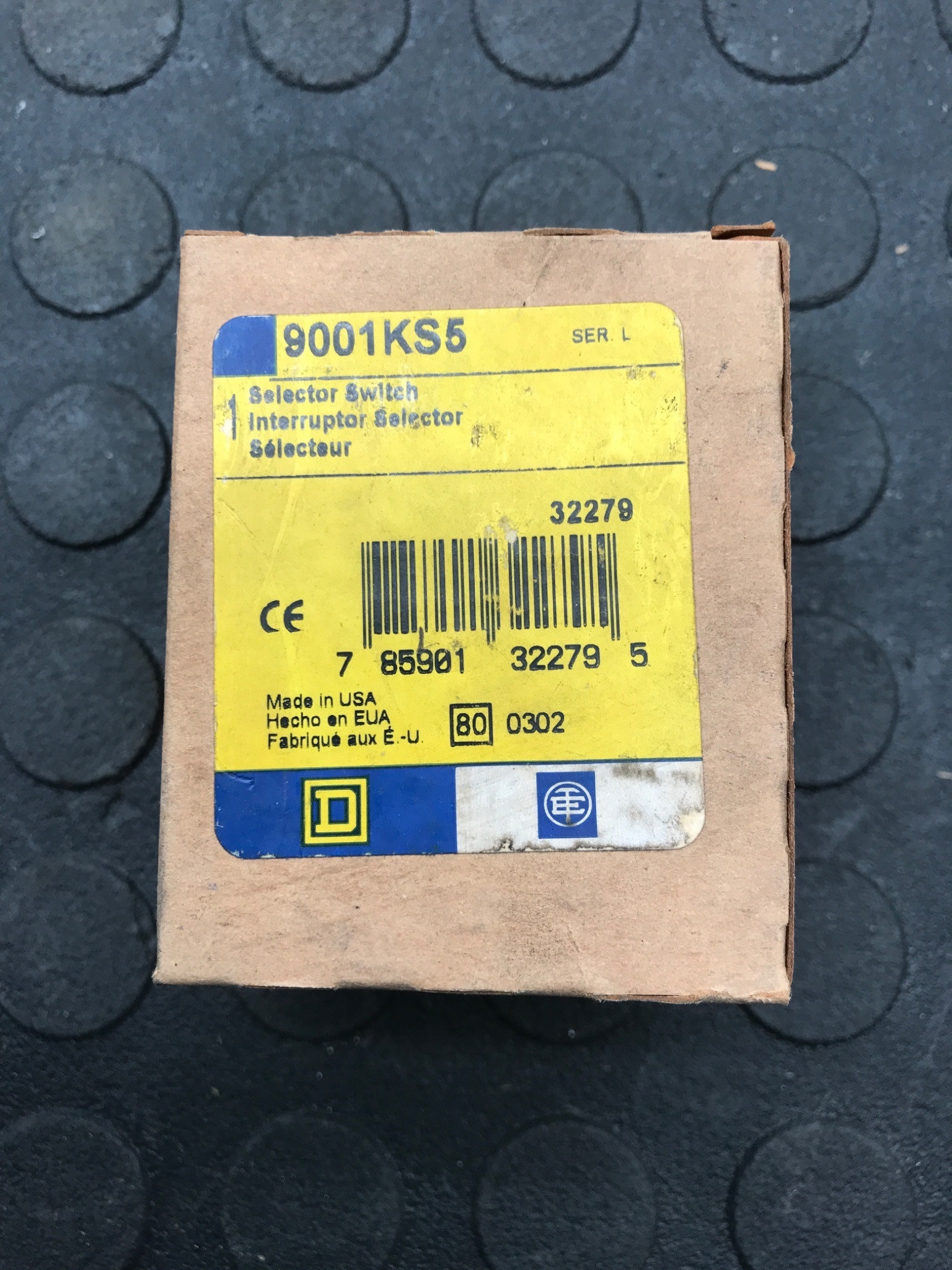 SQUARE D 9001KS5 30mm 3‑Position Selector Switch NEW 0