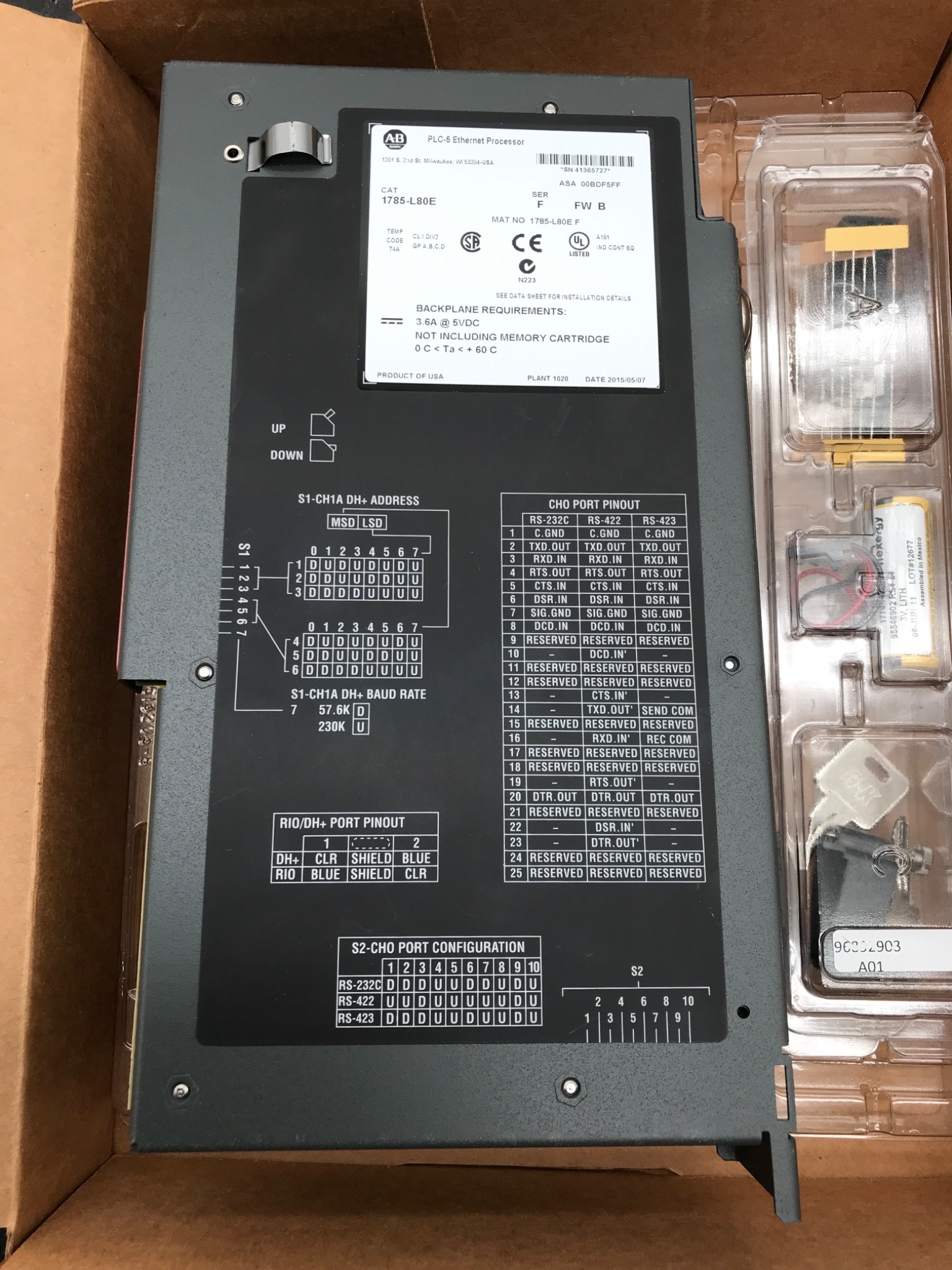 ALLEN BRADLEY 1785‑L80E PLC‑5/80E Ethernet Processor NEW 3