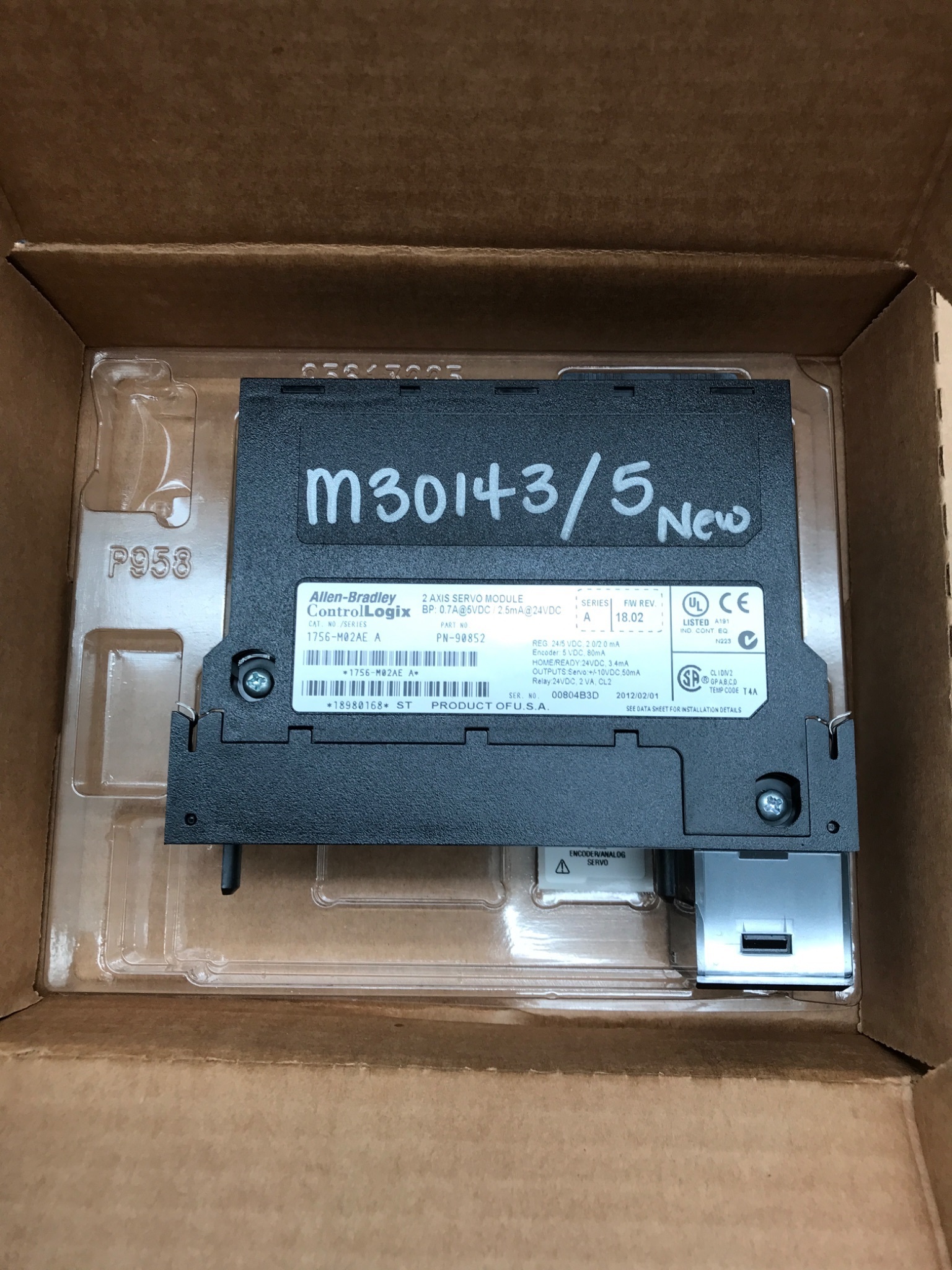 ALLEN BRADLEY 1756‑M02AE ControlLogix 2‑Axis Analog Servo Module NEW 2