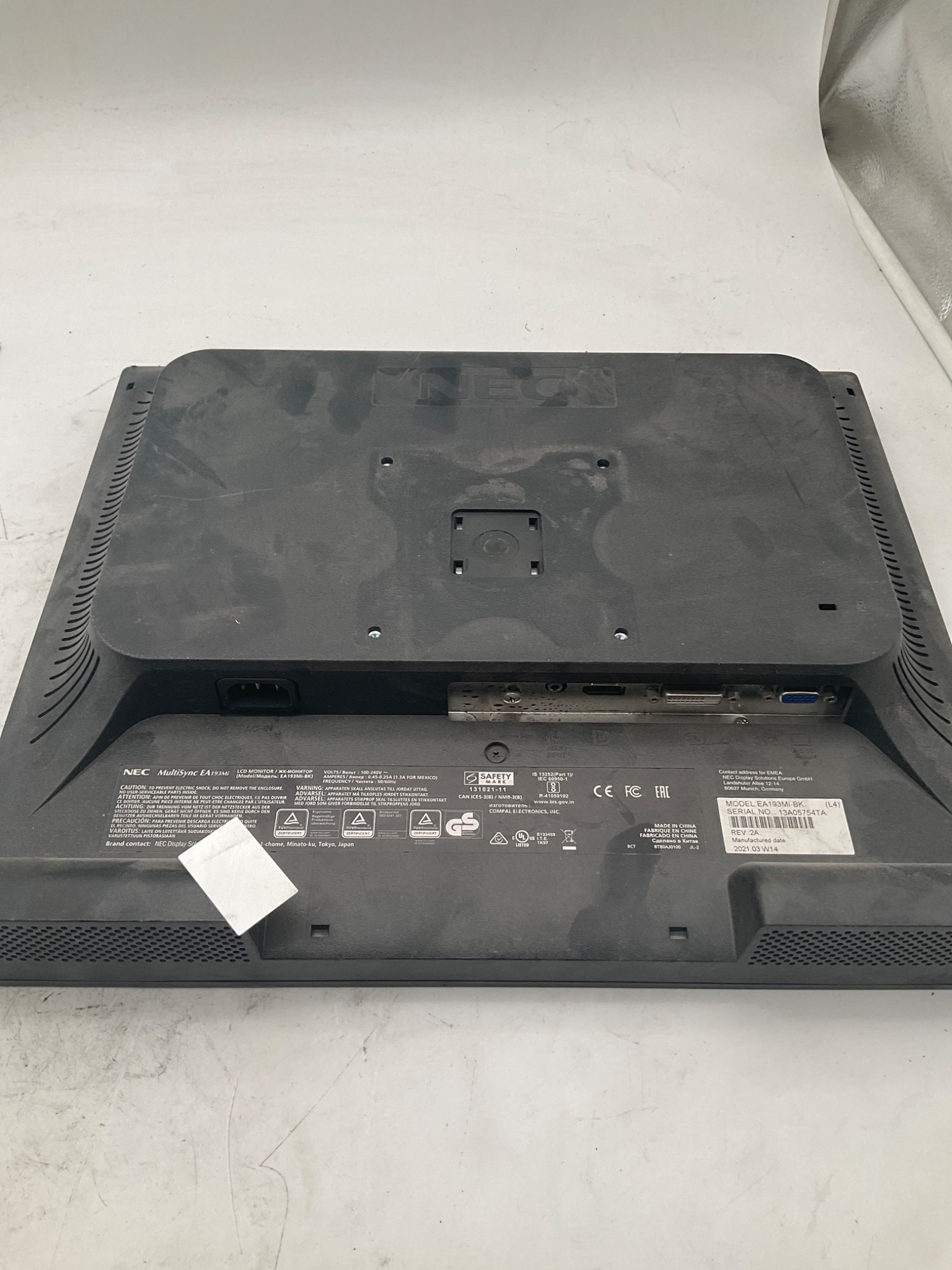 NEC EA193Mi‑BK 19" LCD Display Monitor USED 1