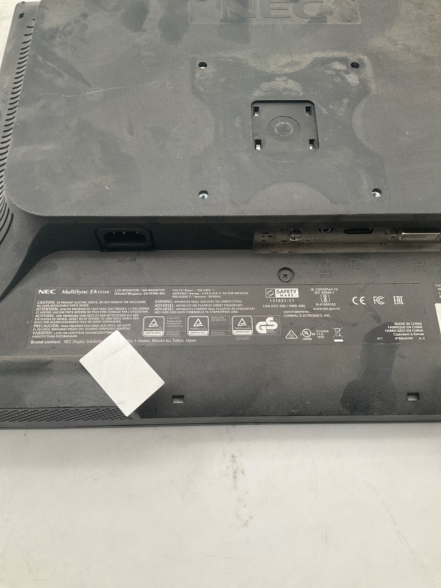 NEC EA193Mi‑BK 19" LCD Display Monitor USED 2