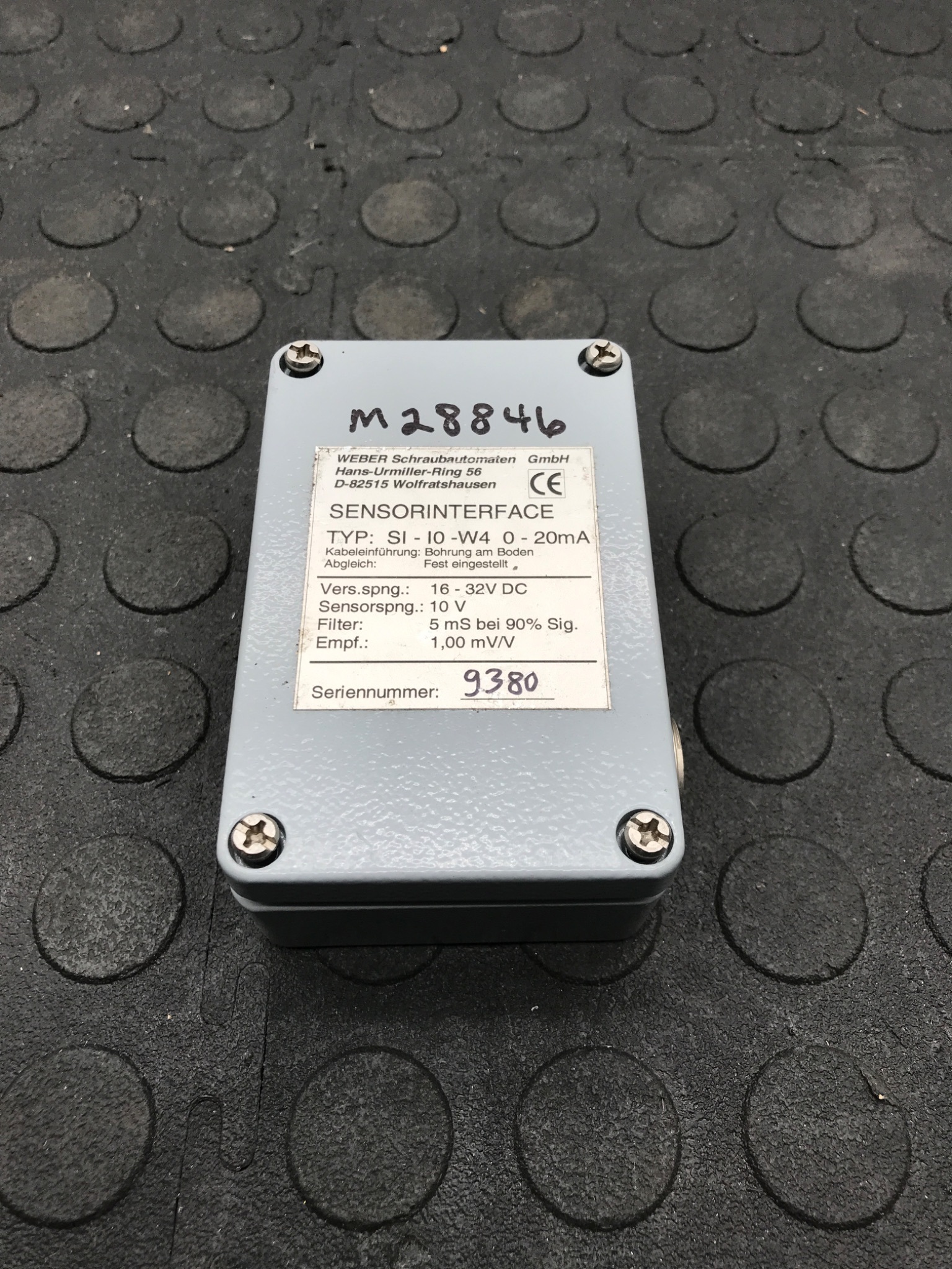 WEBER SI-I0-W4 Sensor Interface 0–20mA USED 0