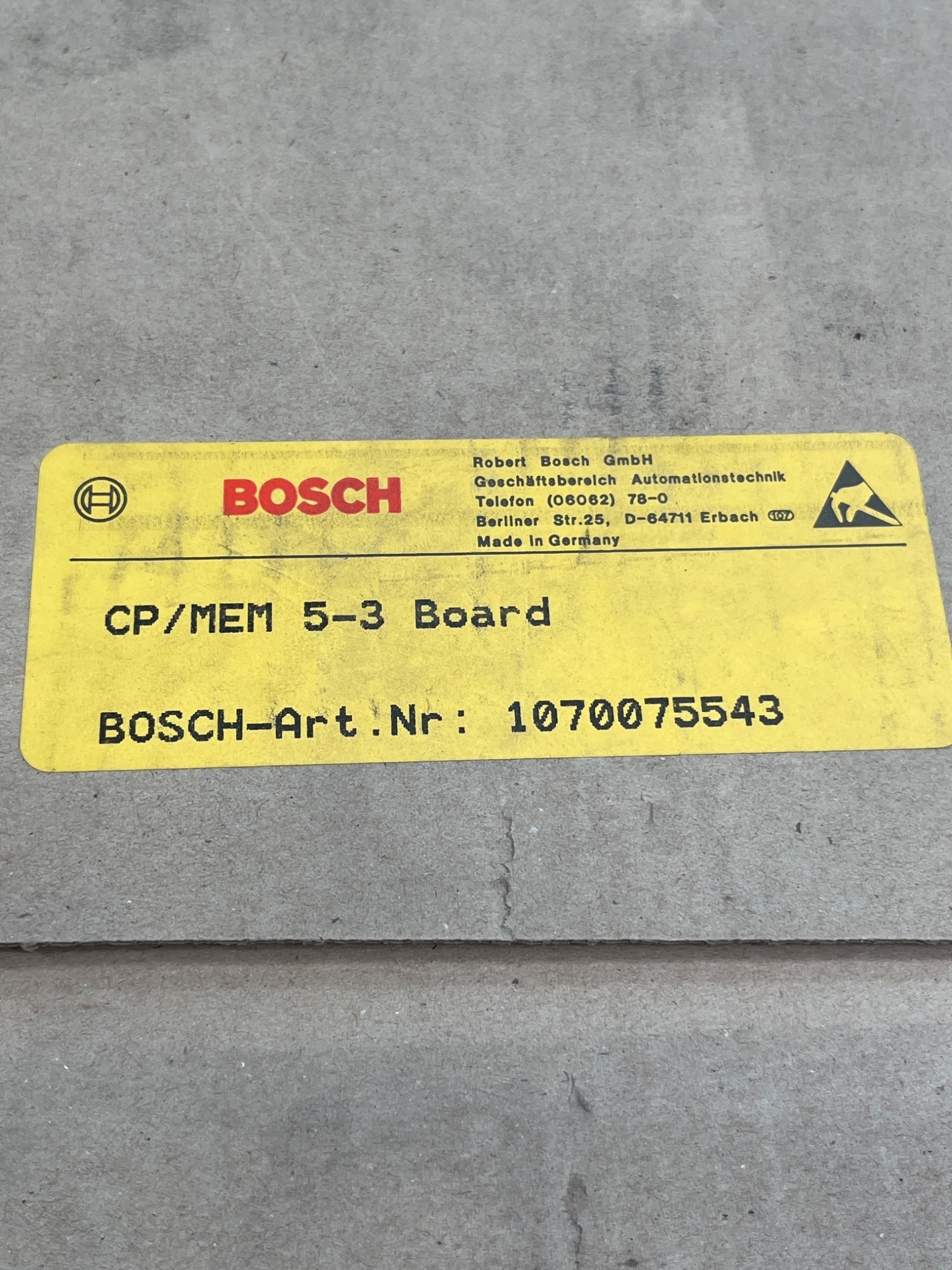 BOSCH 1070075543 CP/MEM 5‑3 CNC CPU Board NEW 6