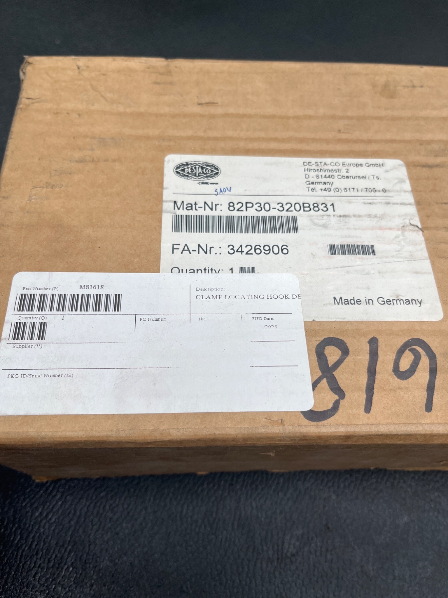 DESTACO 82P30‑320B831 Pneumatic Hook Pin Clamp NEW 4