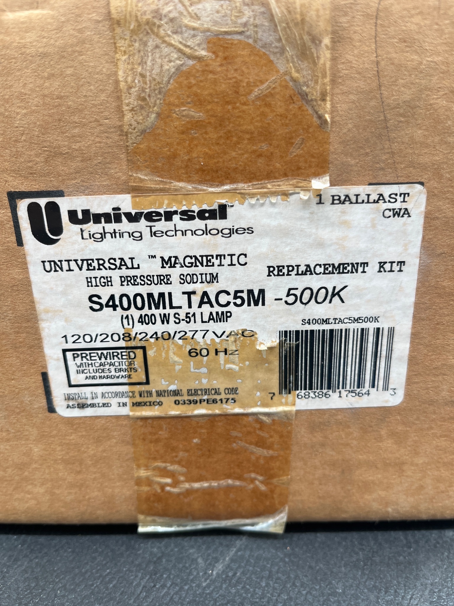 UNIVERSAL S400MLTAC5M‑500 400W HPS Magnetic Ballast Replacement Kit NEW 5