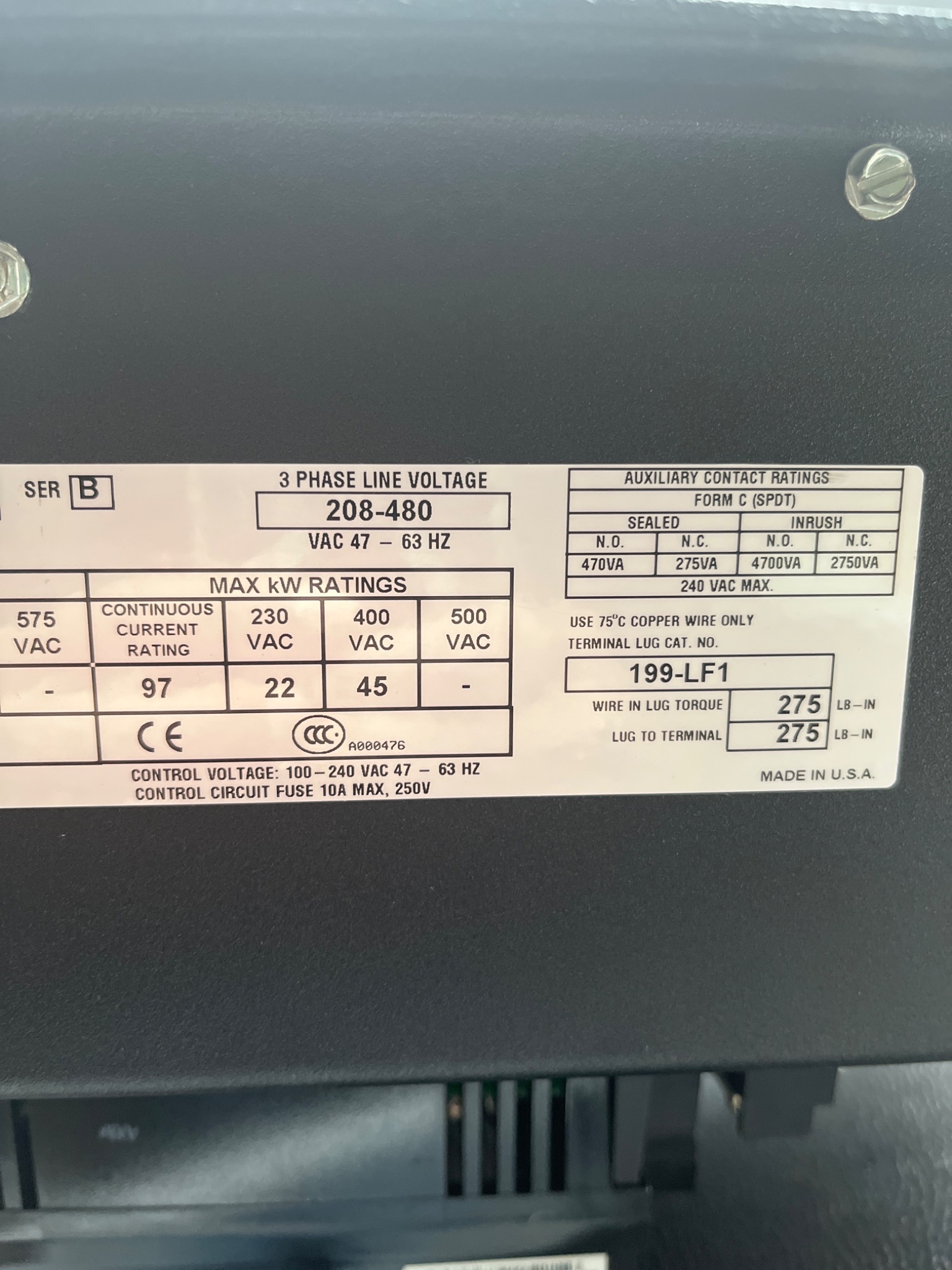 ALLEN BRADLEY 150‑A97NBD Solid State Controller 97A USED 5