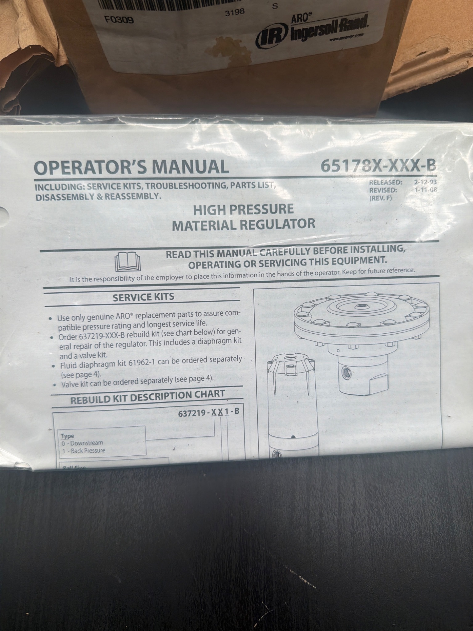 ARO 651780‑C1C‑B 5000 PSI Pressure Regulator NEW 3