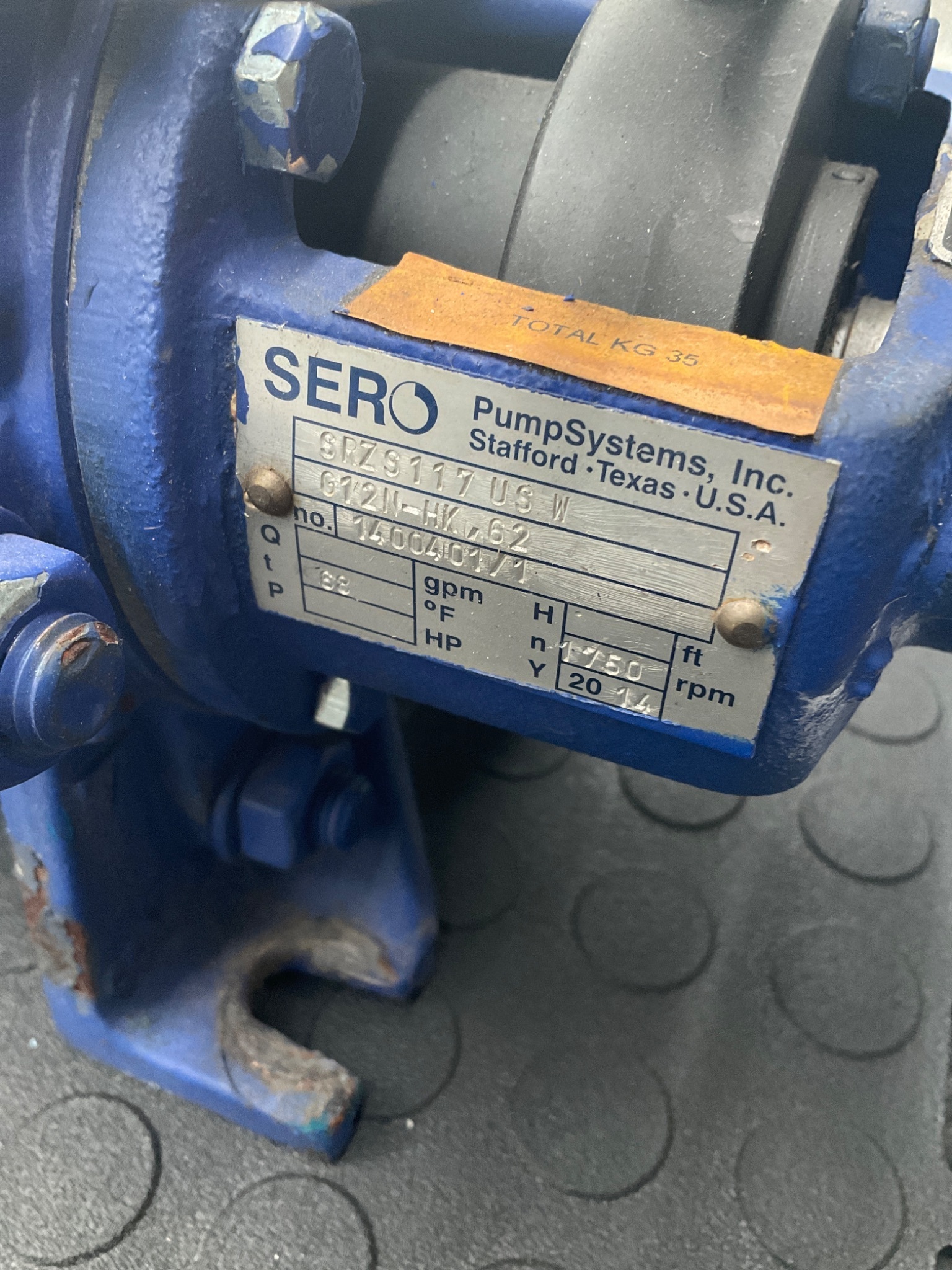 SERO SRZS117‑US‑W Multi‑Stage Channel Pump USED 6