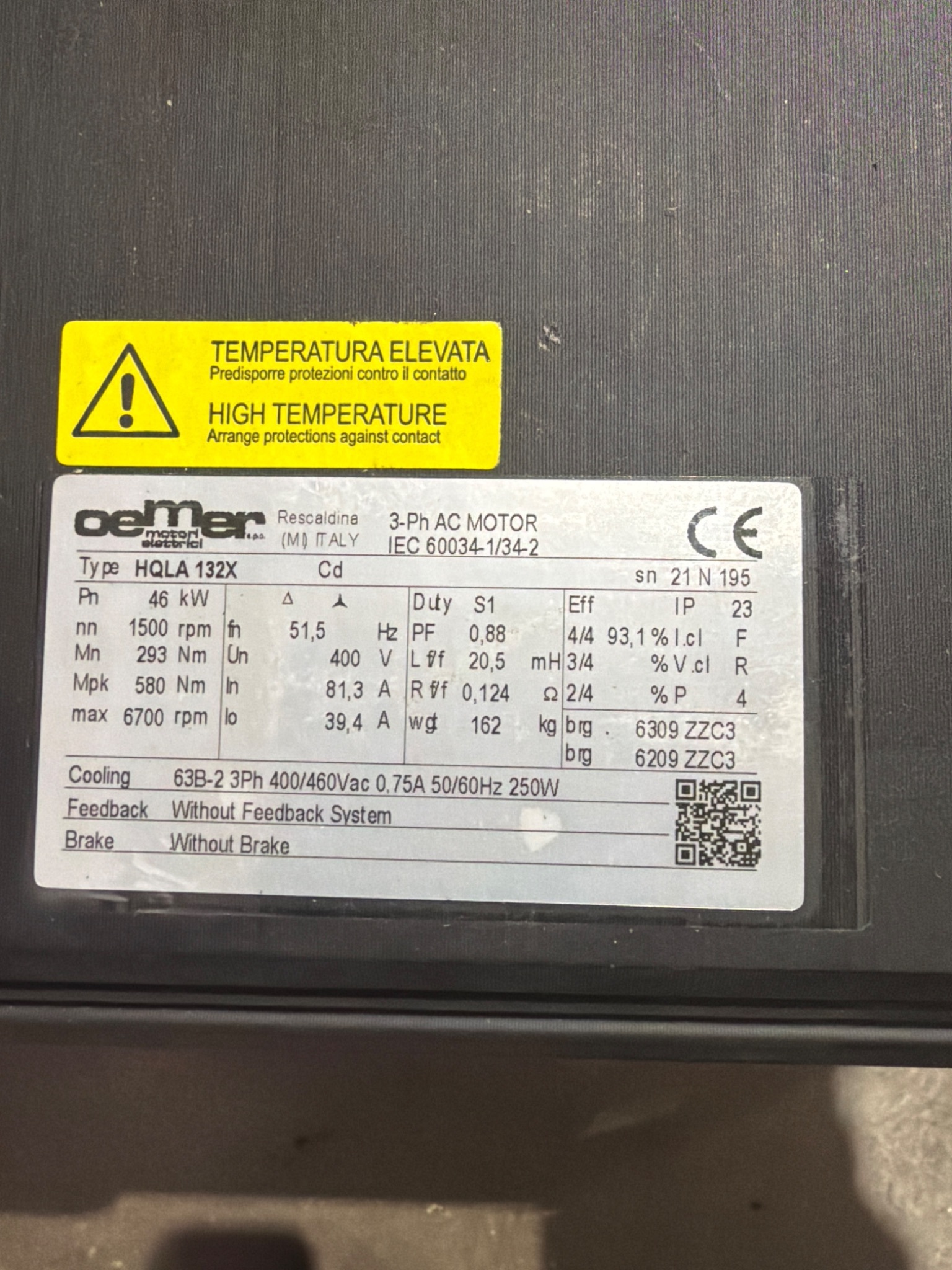 NEW 2021 OEMER HQLA‑132X 46KW 3‑Phase Asynchronous Motor Assembly 4