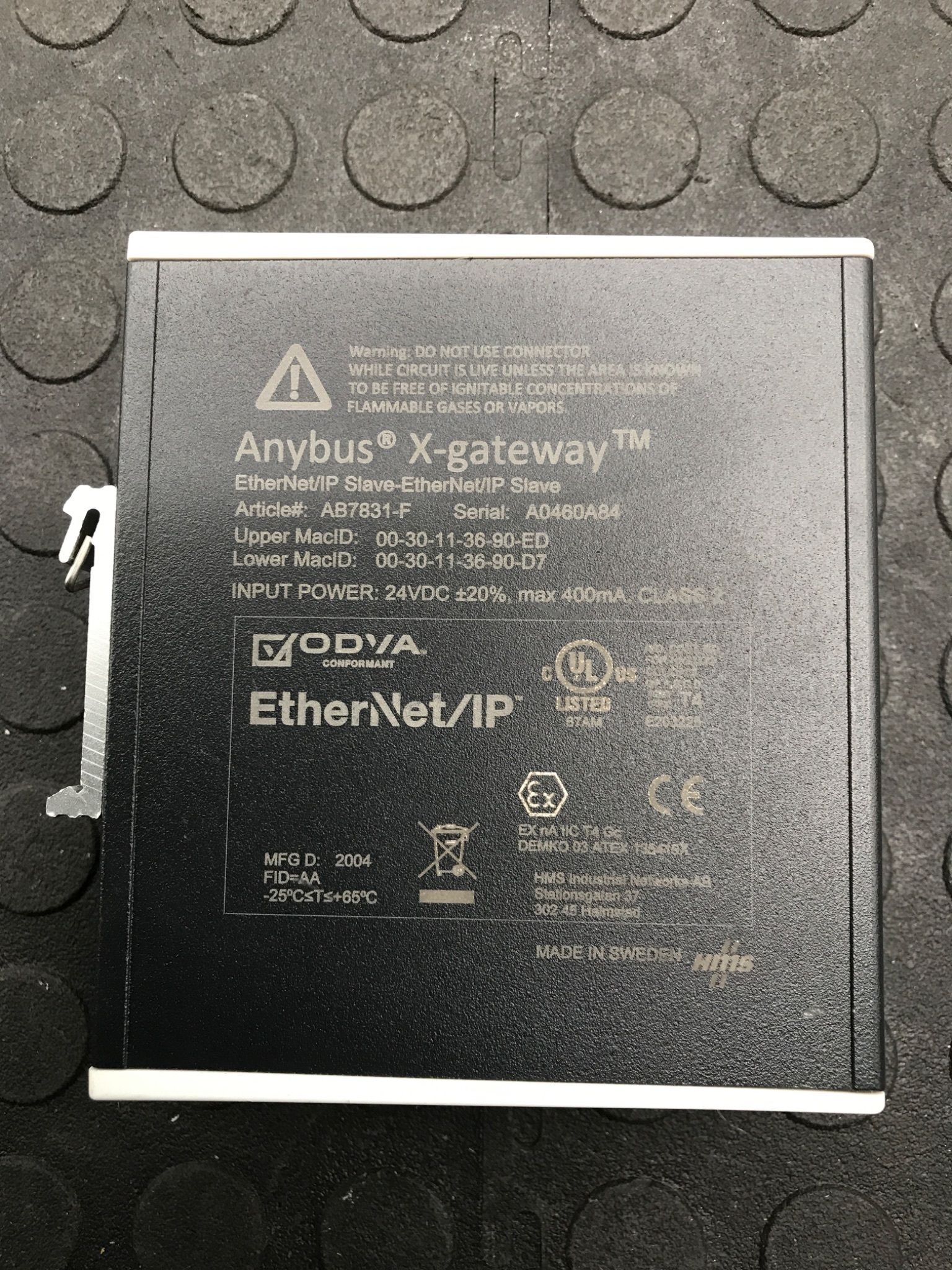 Anybus AB7831‑F X‑Gateway EtherNet/IP Adapter USED 2