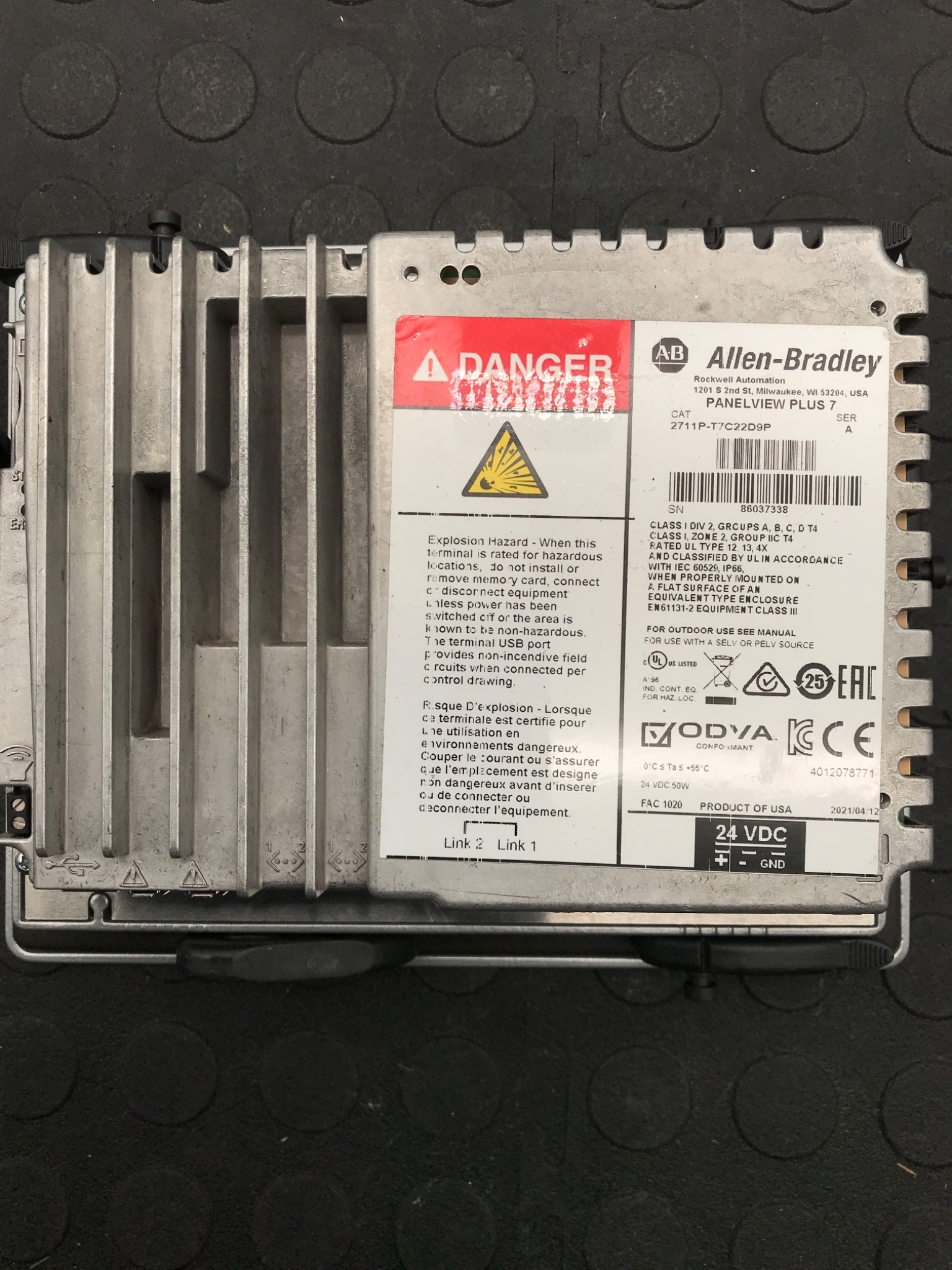 Allen‑Bradley 2711P‑T7C22D9P PanelView Plus 7 HMI Terminal USED 2