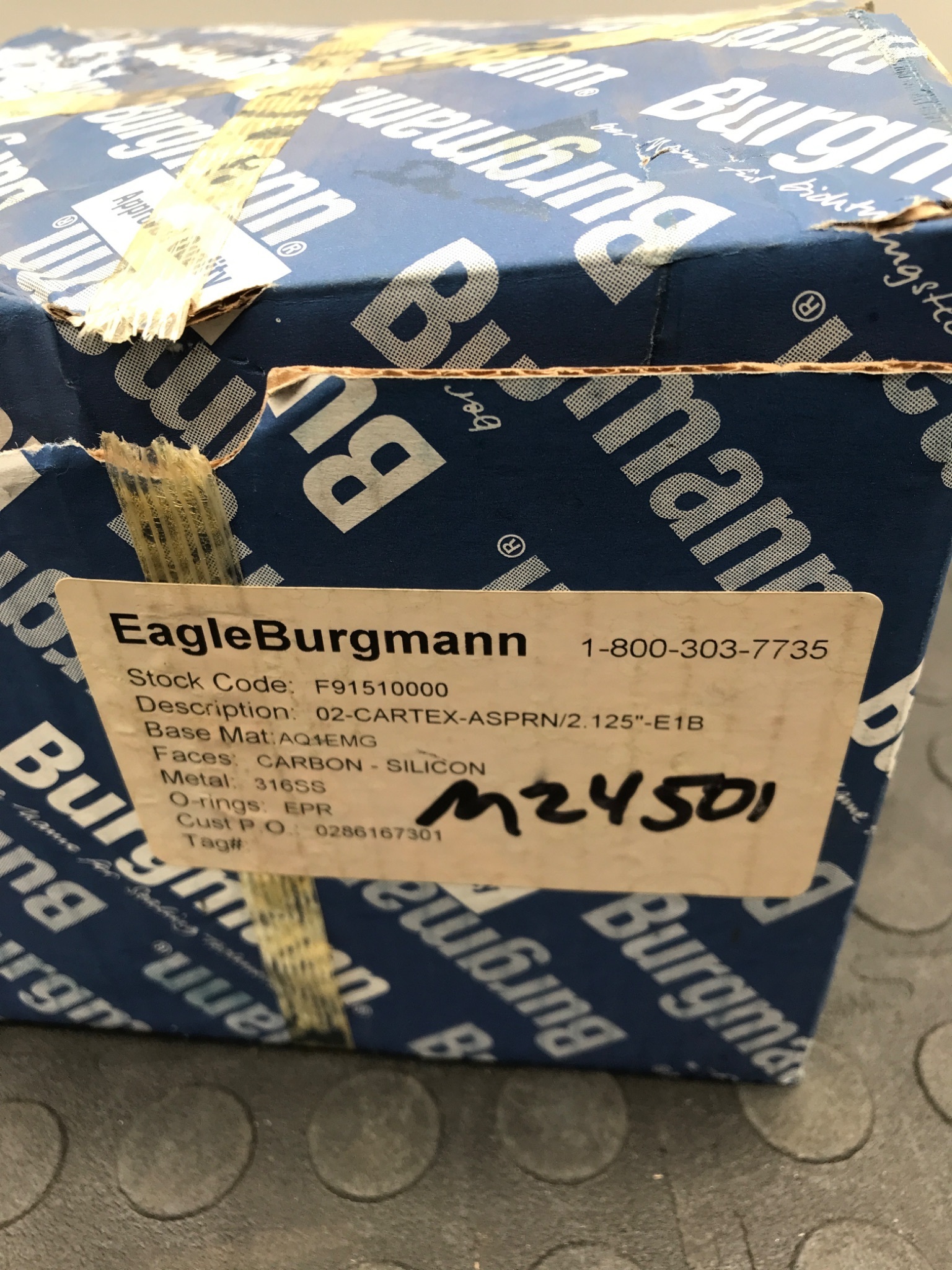 EAGLE BURGMANN 02‑CARTEX‑ASPRN / 2.125"‑E1B Mechanical Seal F91510000 NEW 0