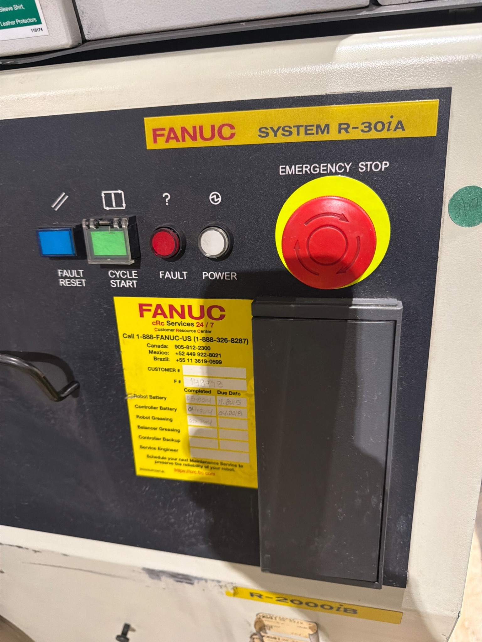 FANUC R‑2000iB/185L Robot Complete w/ R‑30iA & SCA Sealant Controls; USED 3