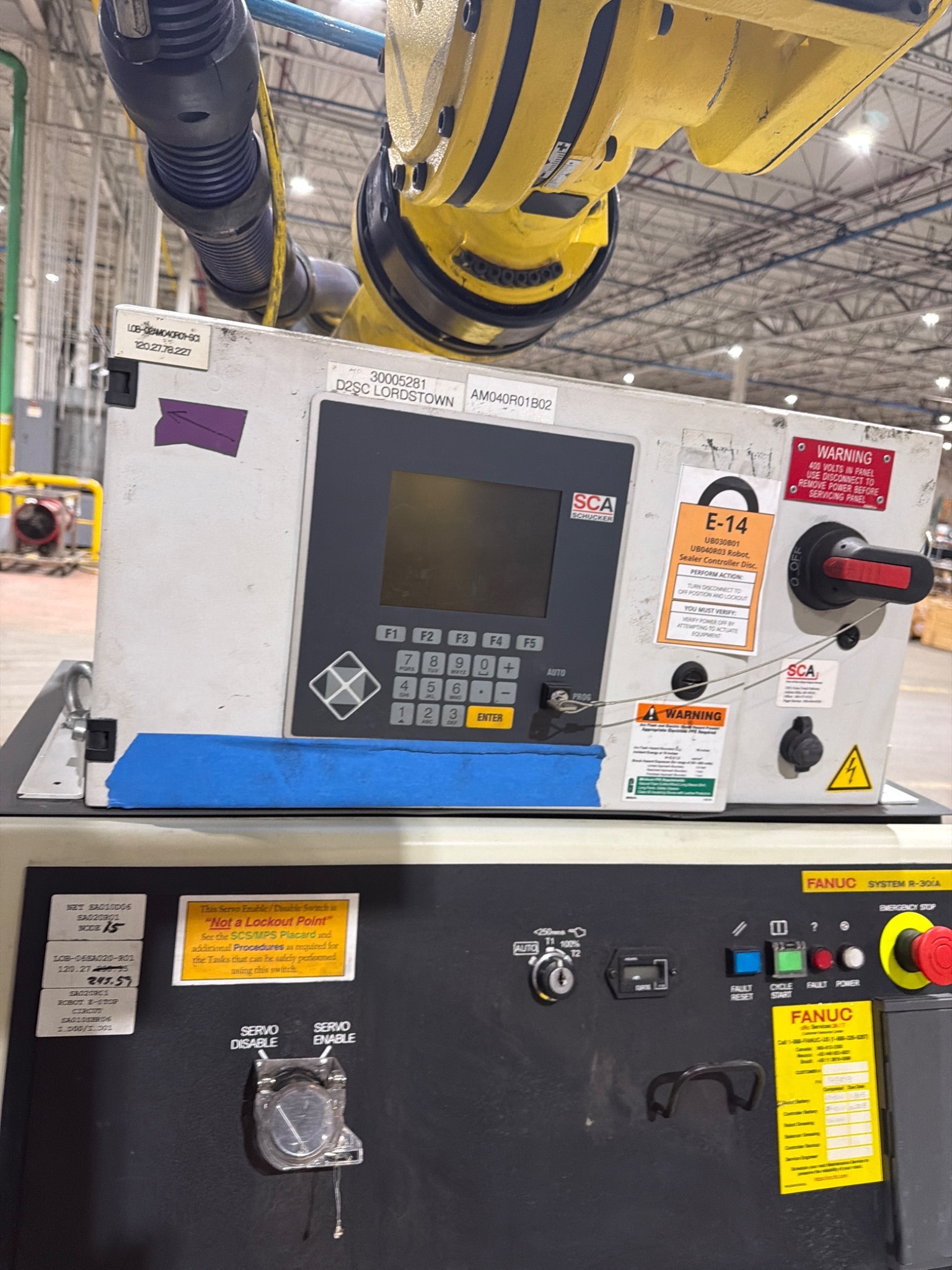 FANUC R‑2000iB/185L Robot Complete w/ R‑30iA & SCA Sealant Controls; USED 8