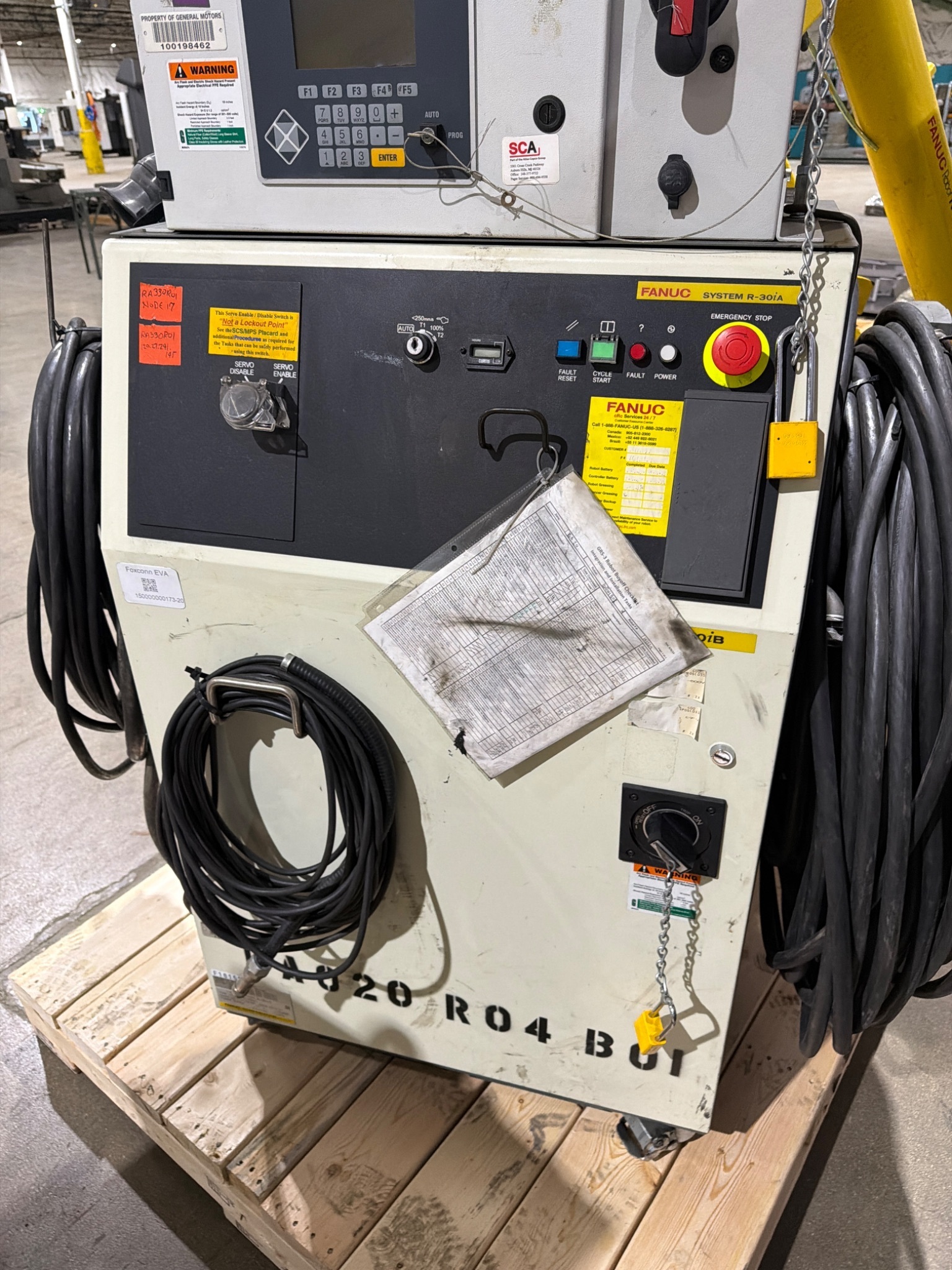 FANUC R‑2000iB/125L Robot w/ R‑30iA & 2 SCA Sealant Controls; USED 4