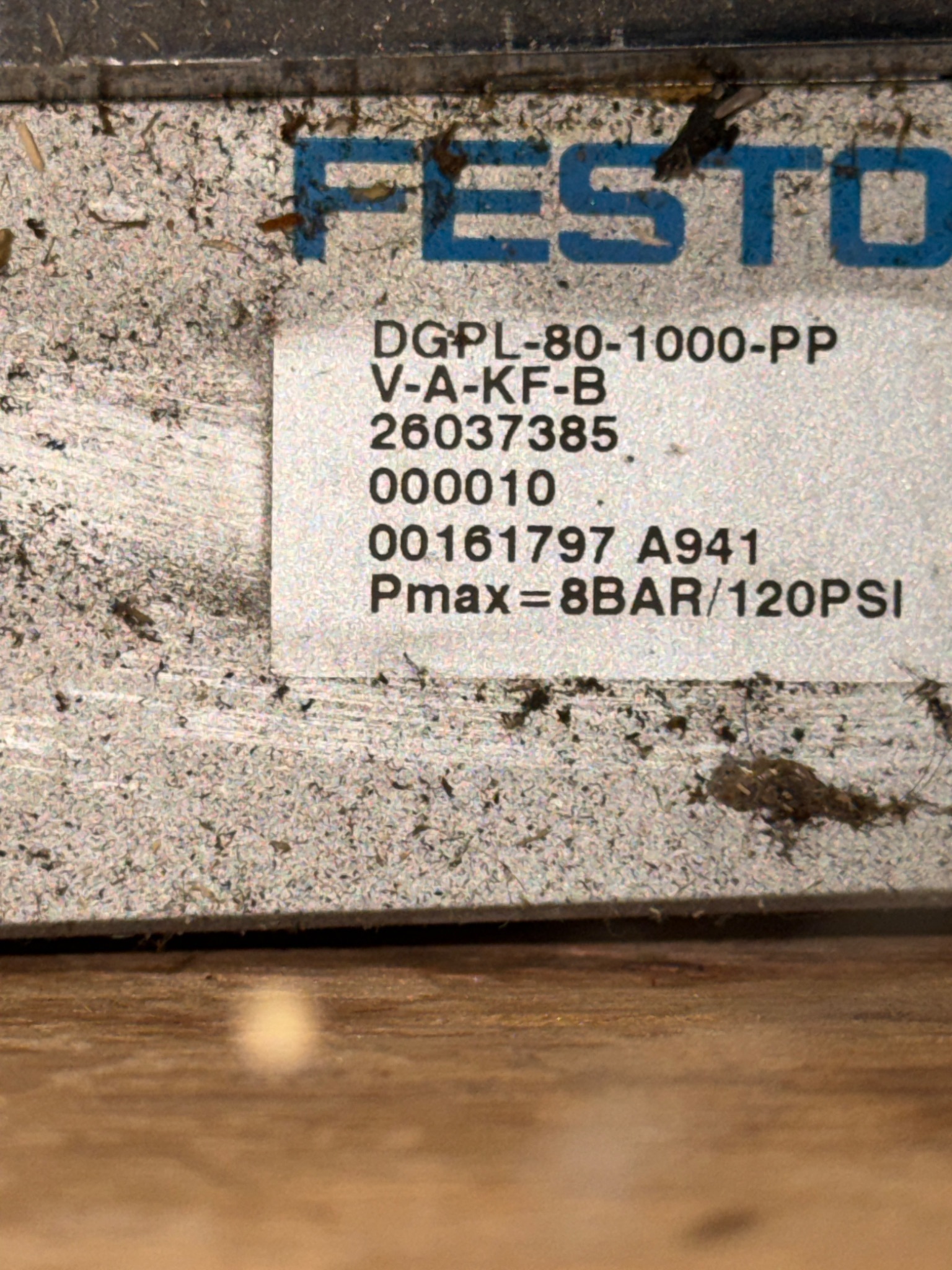 FESTO DGPL-80-1000-PPV-A-KF-B Rodless Pneumatic Linear Drive CRATED NEW 2