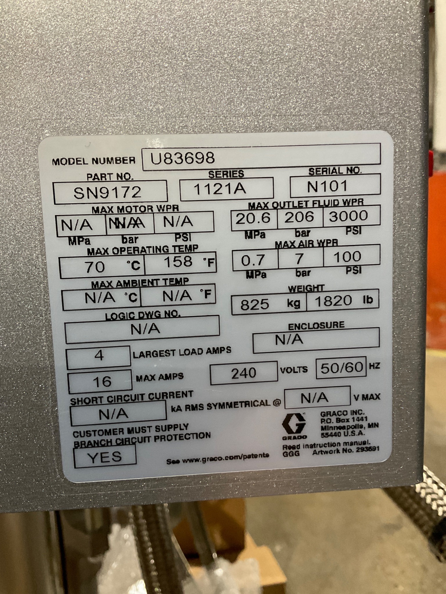 GRACO WMC12F1 Check‑Mate Severe Duty Therm‑O‑Flow Bulk Melt Supply Pump NEW 2