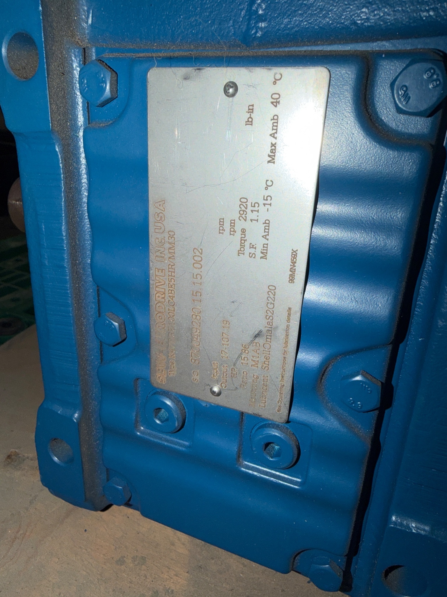 SEW‑EURODRIVE K47DRN80L4 Gearmotor 5 HP 380‑500V 3‑Phase USED 4