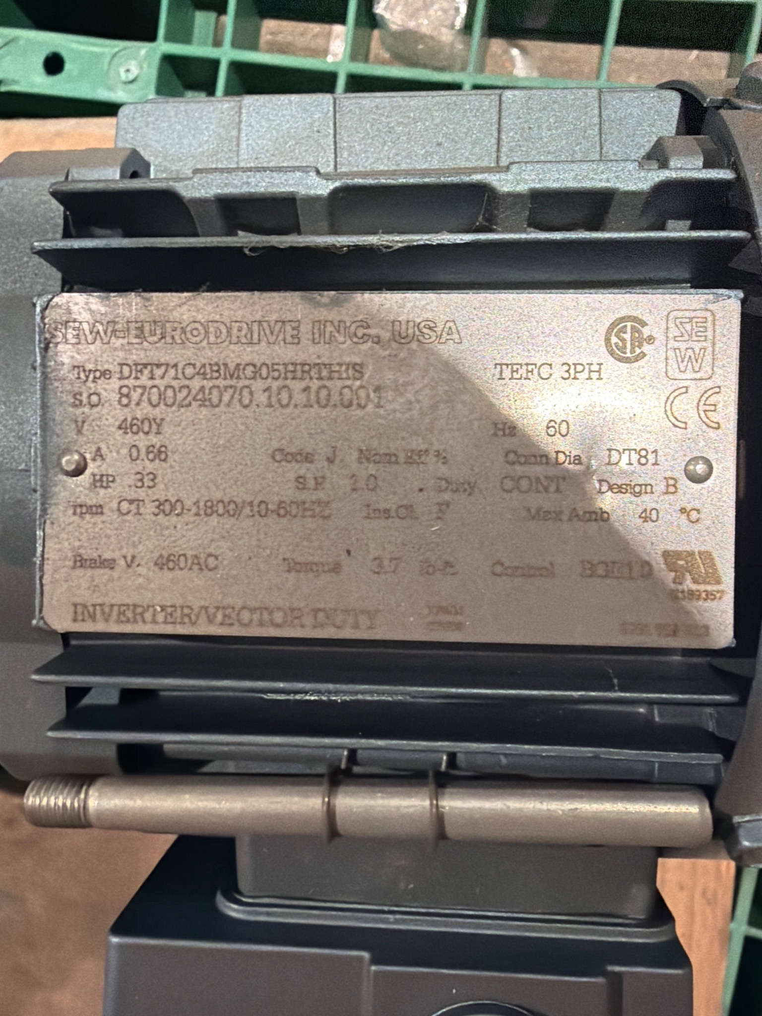 SEW‑EURODRIVE KA57R37DT71C4BMG05HRTHIS Gearmotor Inverter Duty 460V NEW 4