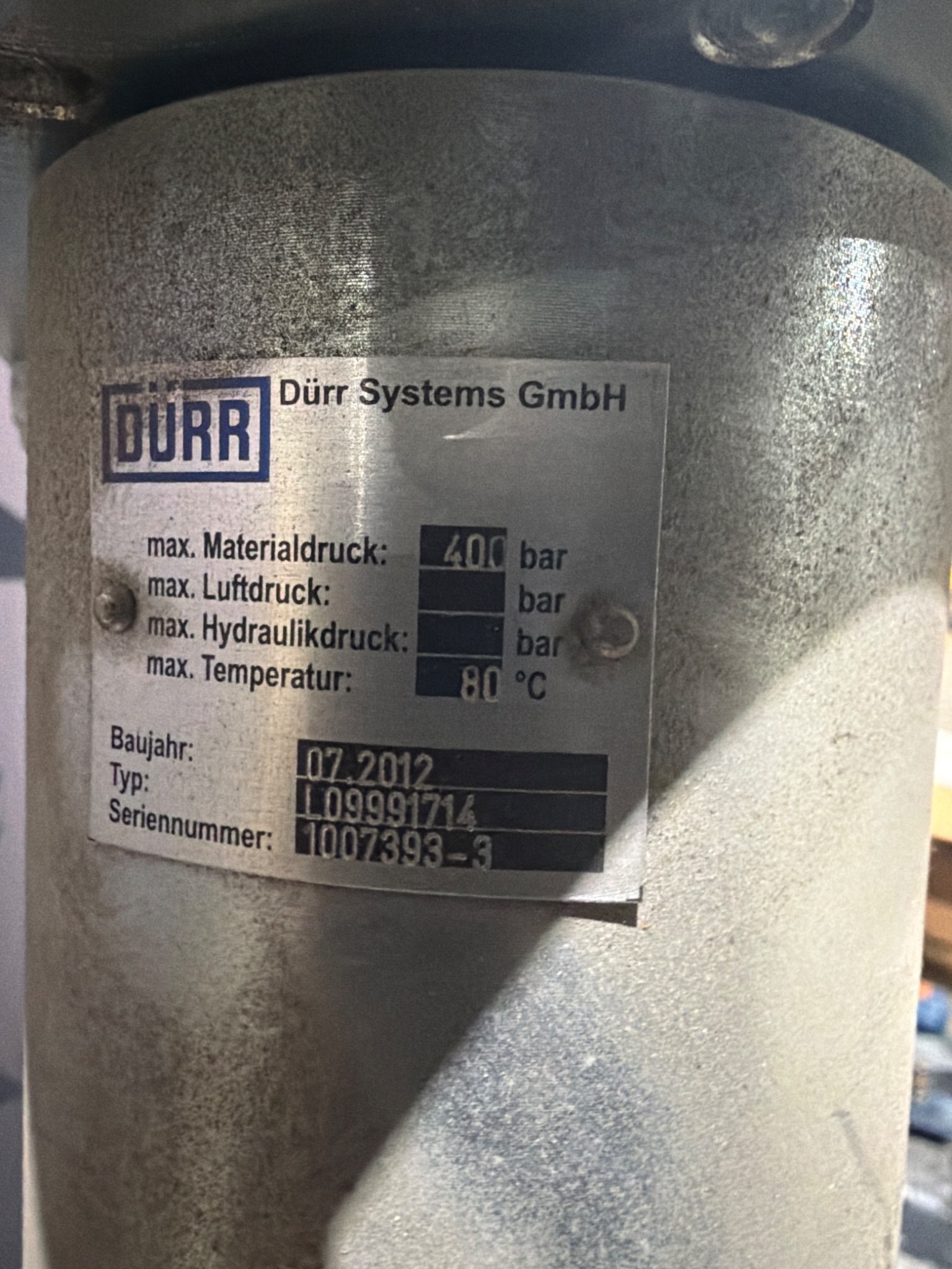 Dürr Systems Hydraulic Actuator Assembly with Pneumatic Control NEW 2